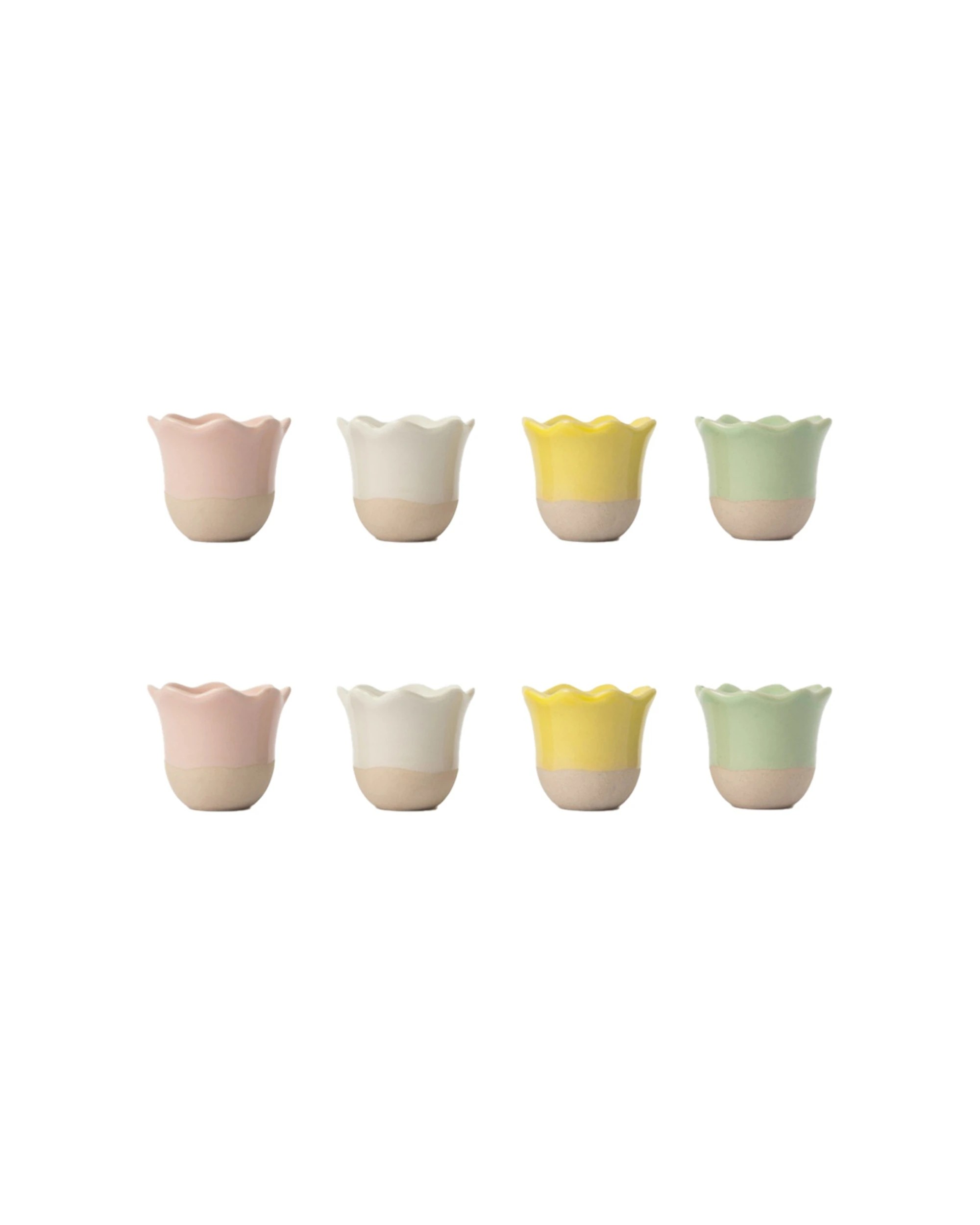 1 Jamie Oliver 2x 4pc Big Love Excellent Stoneware Egg Cups Set Dishwasher Safe 6cm - Multi, 1 of 6