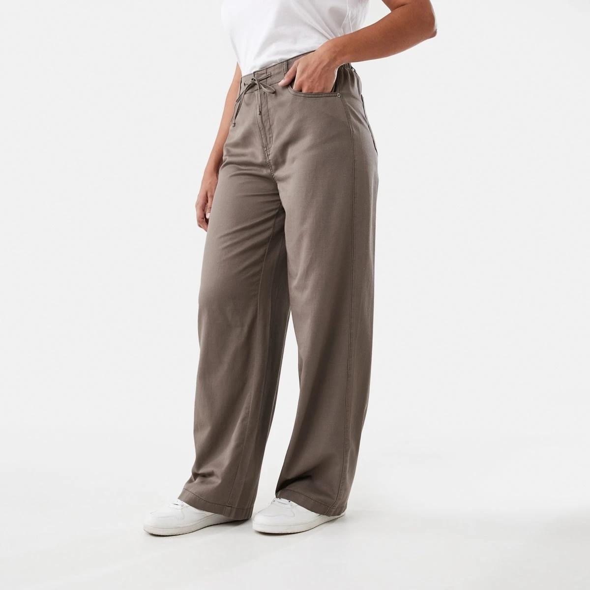 2 Tie Waist Pants Taupe Brn, 2 of 5