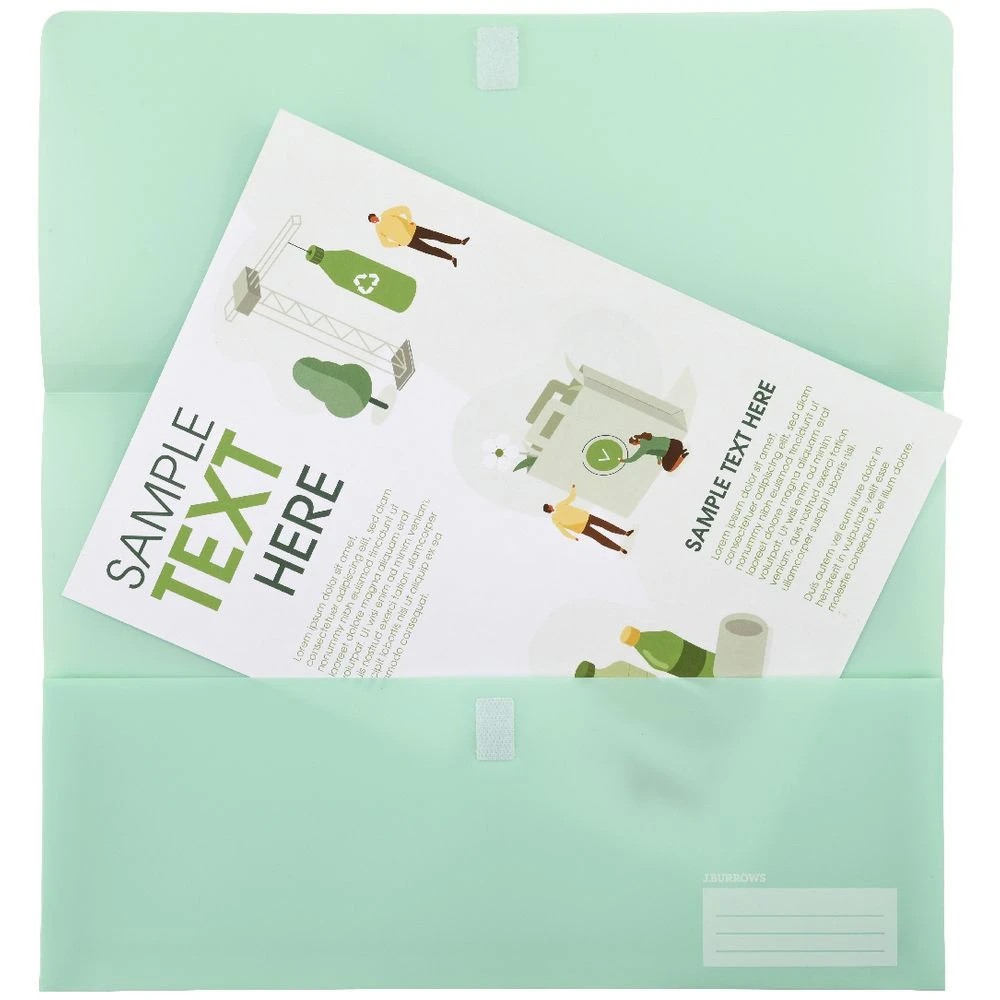 3 J.Burrows Foolscap Document Wallet Green, 3 of 3