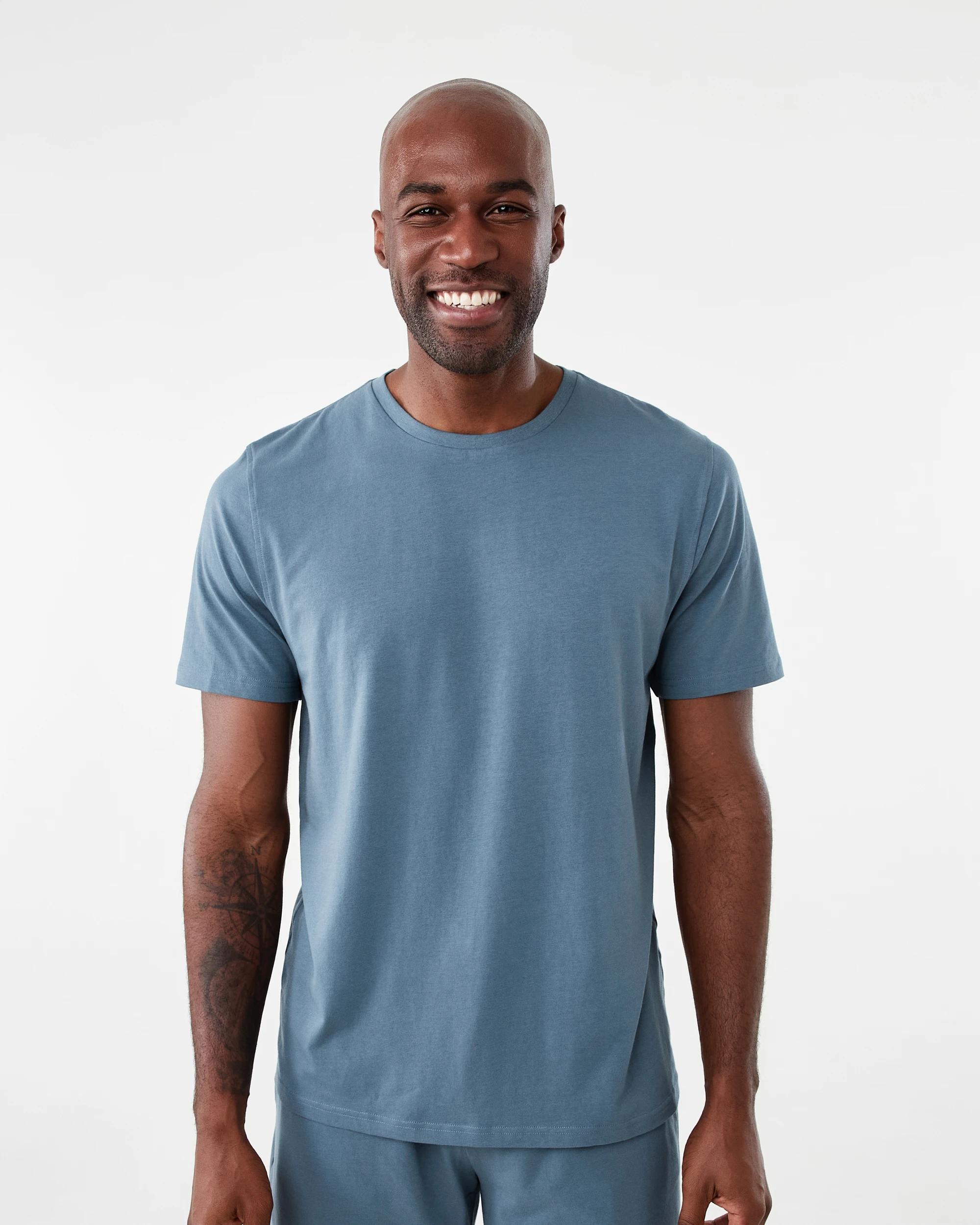 1 Cotton Elastane Sleep Top Chinablue, 1 of 6