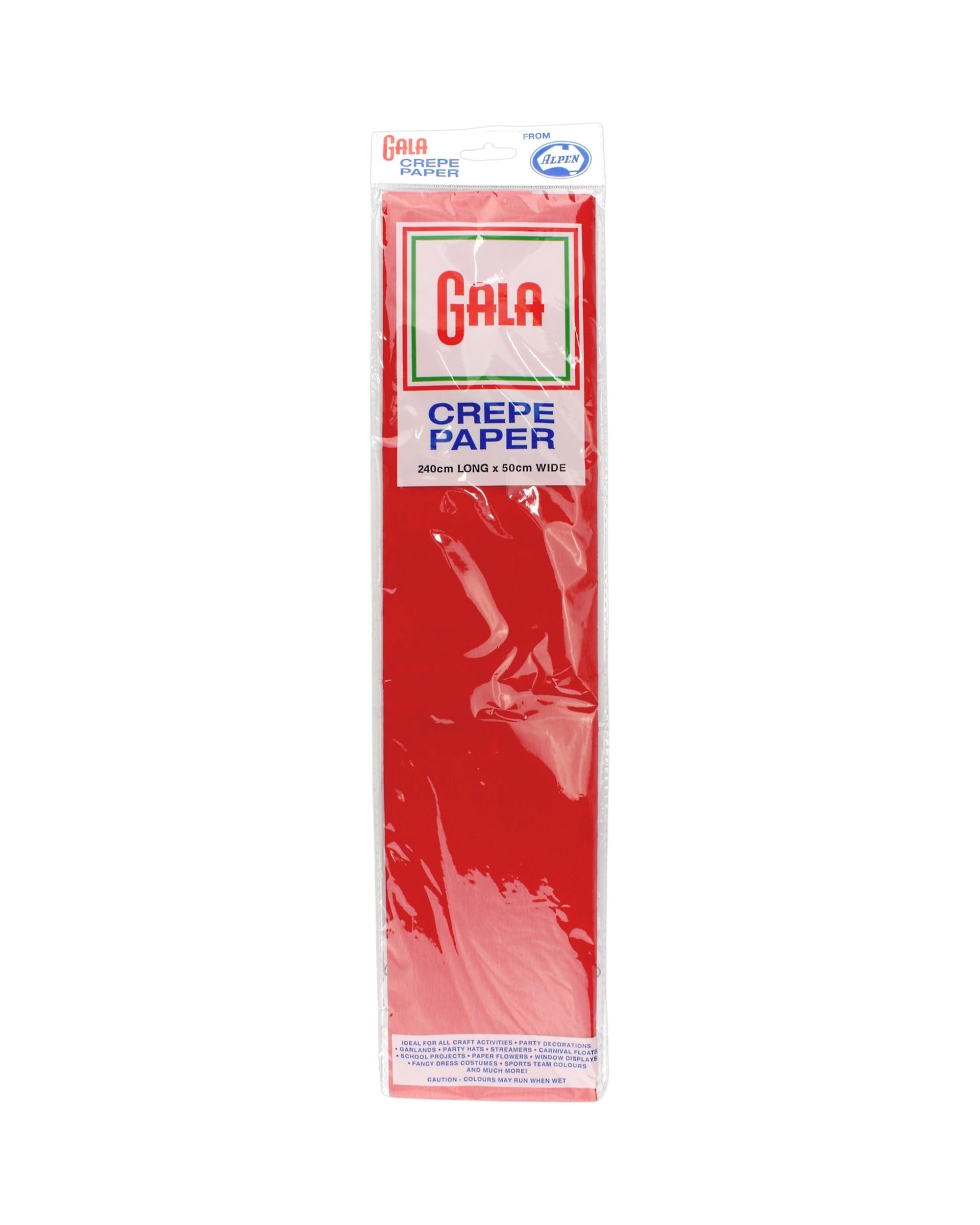1 Alpen Gala Crepe Paper 240cm x 50cm 1 Sheet - Red, 1 of 1