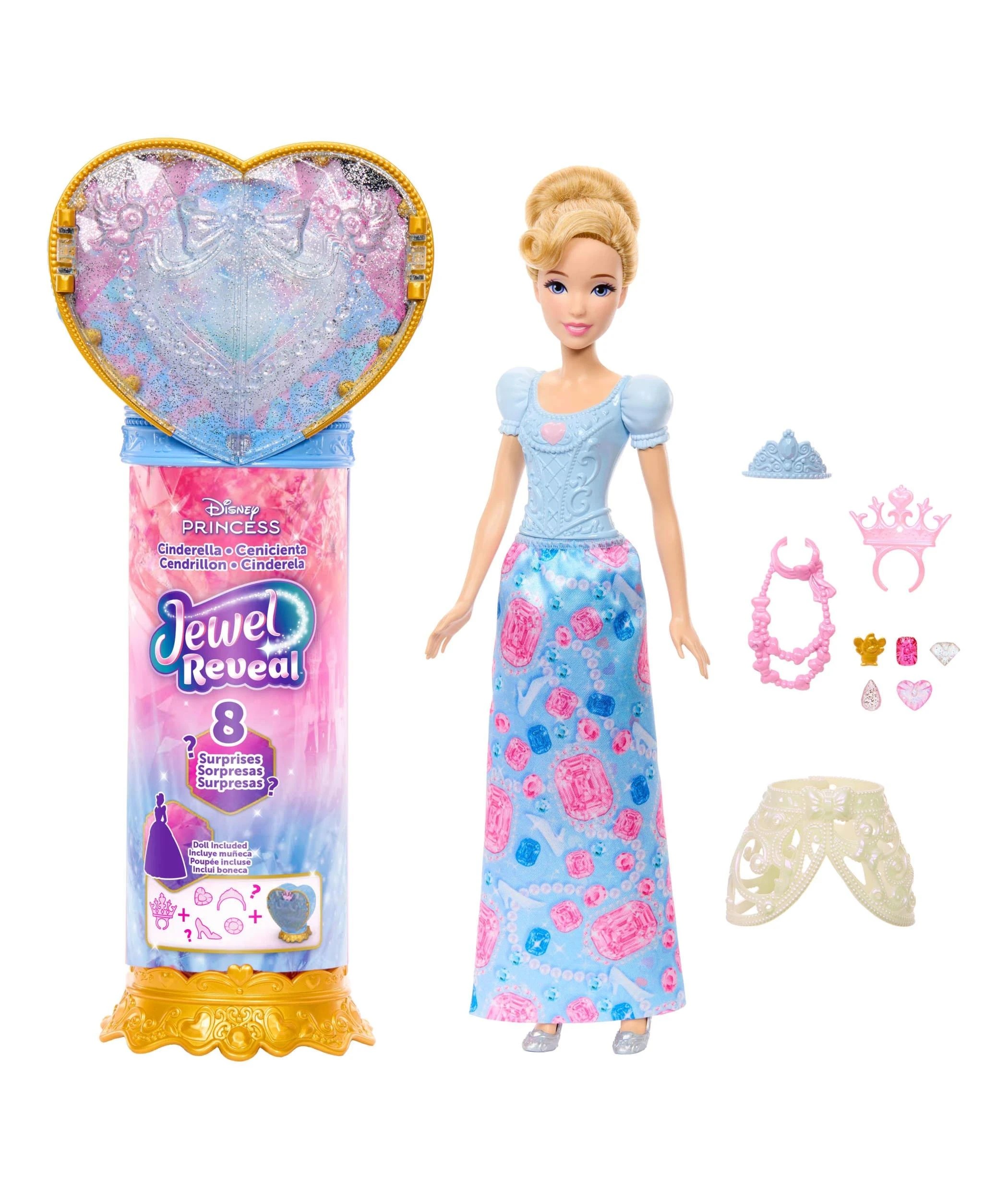 4 Disney Princess Jewel Reveal Doll & Accessories - Assorted - Multi, 4 of 8