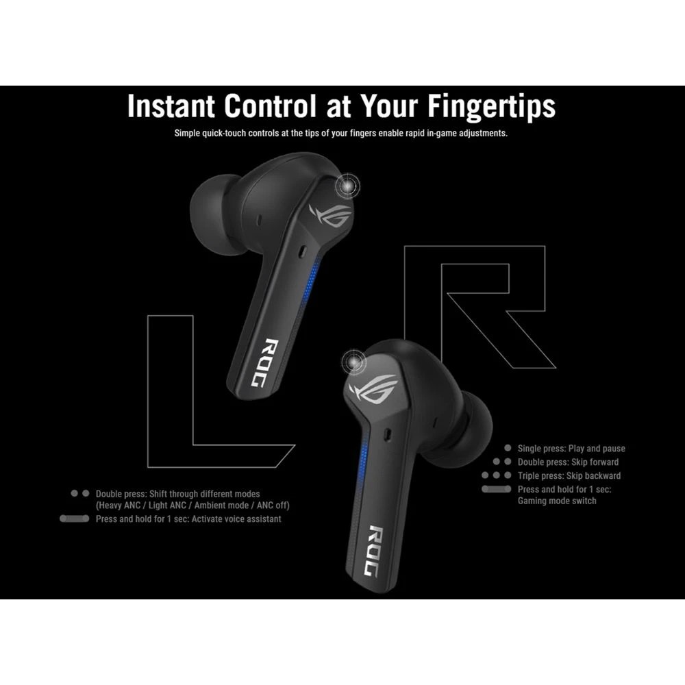 6 ASUS ROG Cetra True Wireless Gaming Earbuds Black, 6 of 9