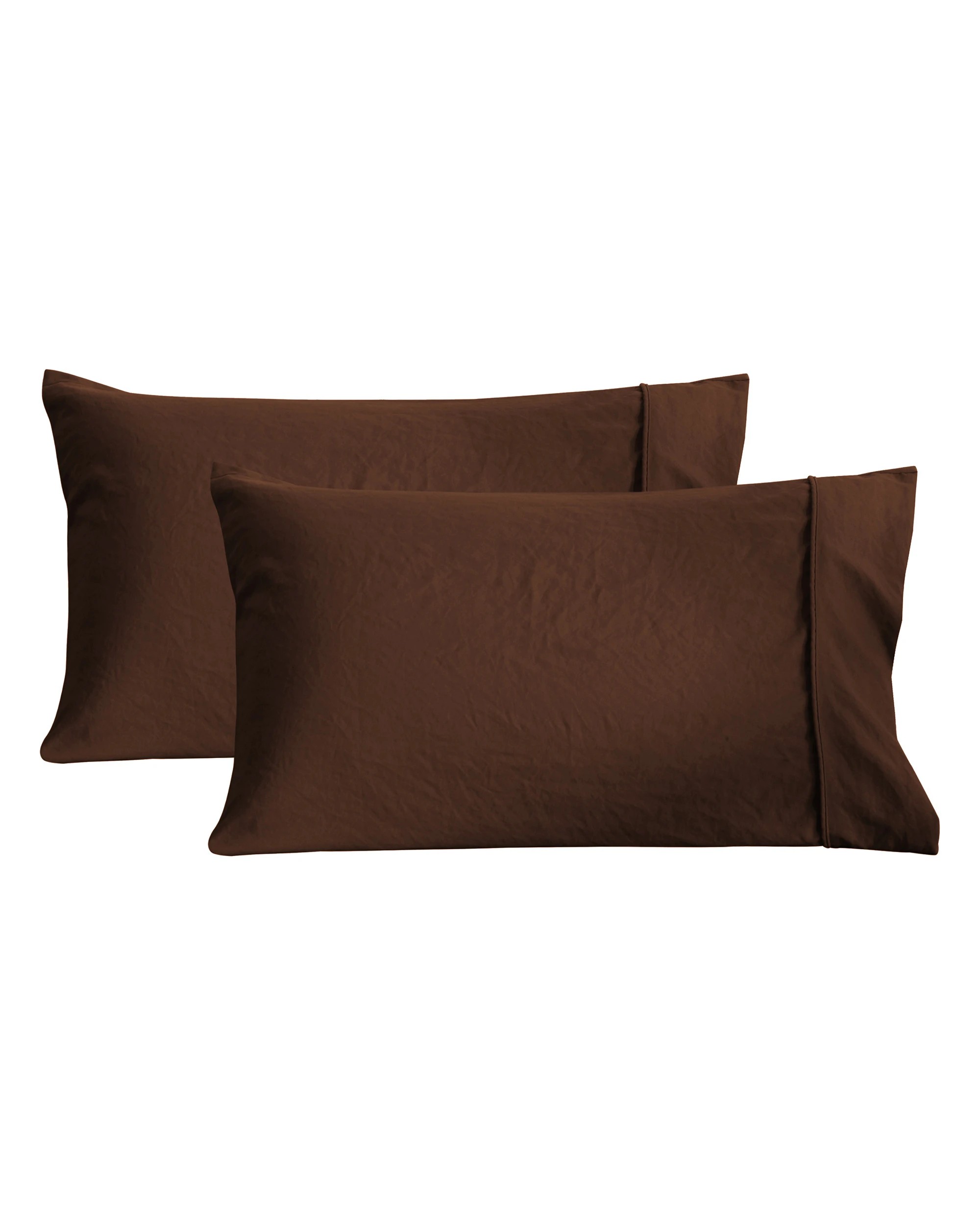 6 Dreamaker Superfine Washed Microfibre Standard Pillowcase Twin Pack - Chocolate, 6 of 6