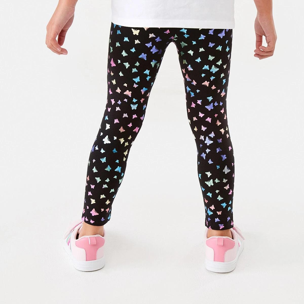 2 Foil Leggings Blk Bfly, 2 of 8