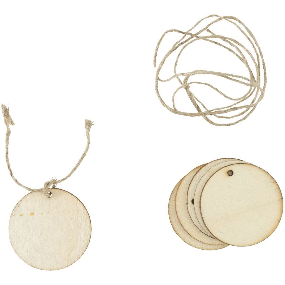 2 Born Round Plywood Tags 6 Pack, 2 of 2