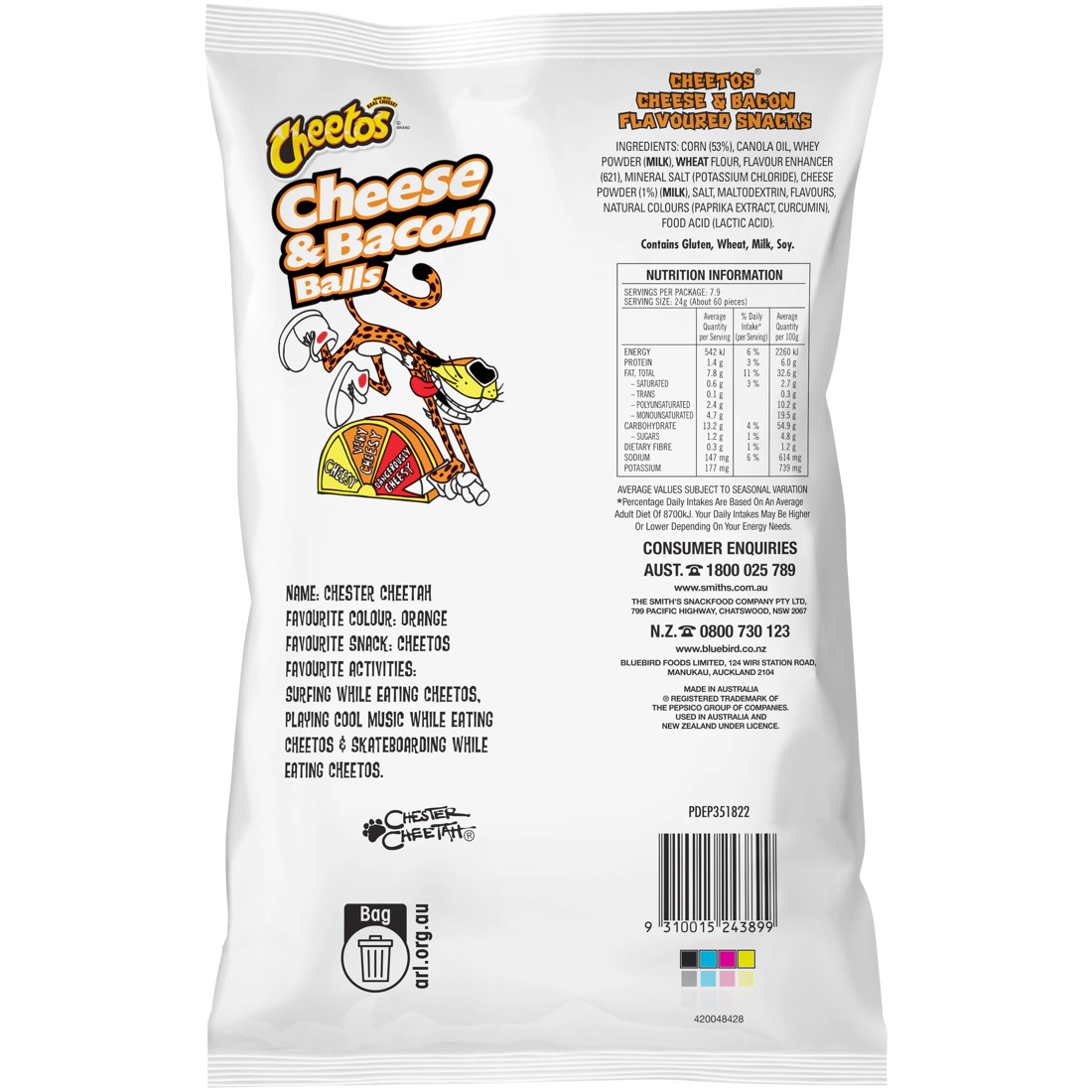 2 Cheetos Balls Cheese & Bacon Flavoured Snacks Party Bag 190g, 2 of 4