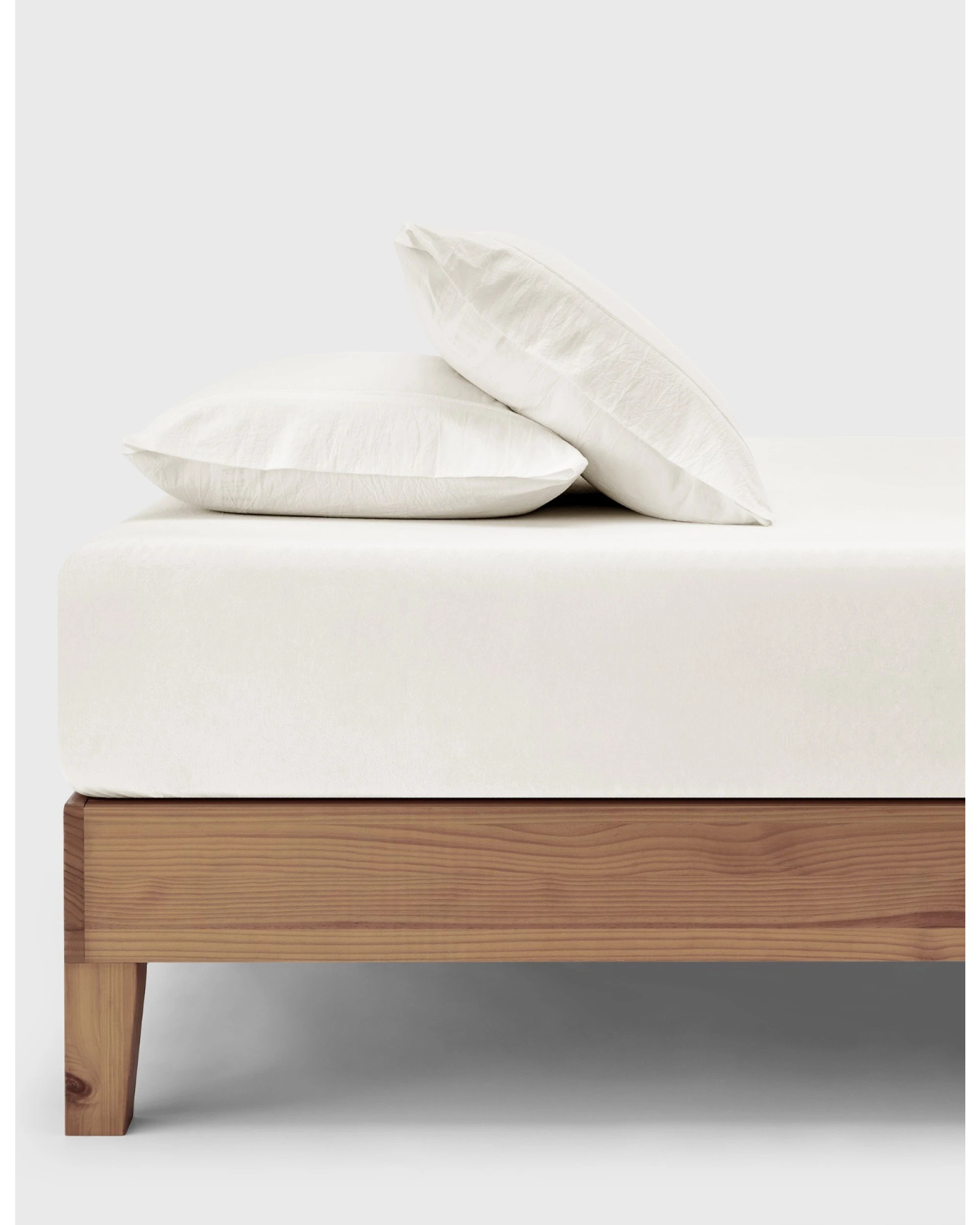 1 Dreamaker Bonnie Washed Cotton Fitted Sheet Set - King Bed - White, 1 of 6
