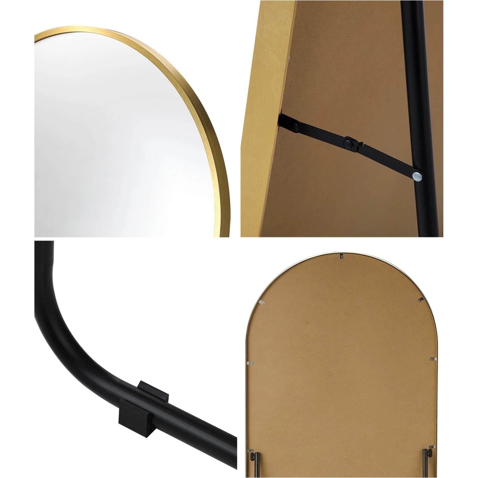 5 Oikiture 166x60cm Full Length Mirror Dressing Floor Mirrors Free Standing
 - Gold, 5 of 9