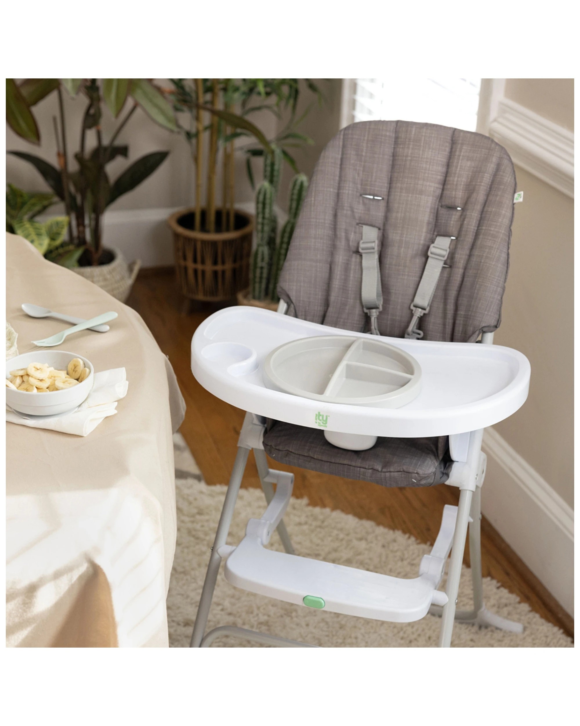 2 Ingenuity Sun Valley Compact Folding Baby High Chair 6 Months To 3 Years - Grey, 2 of 6