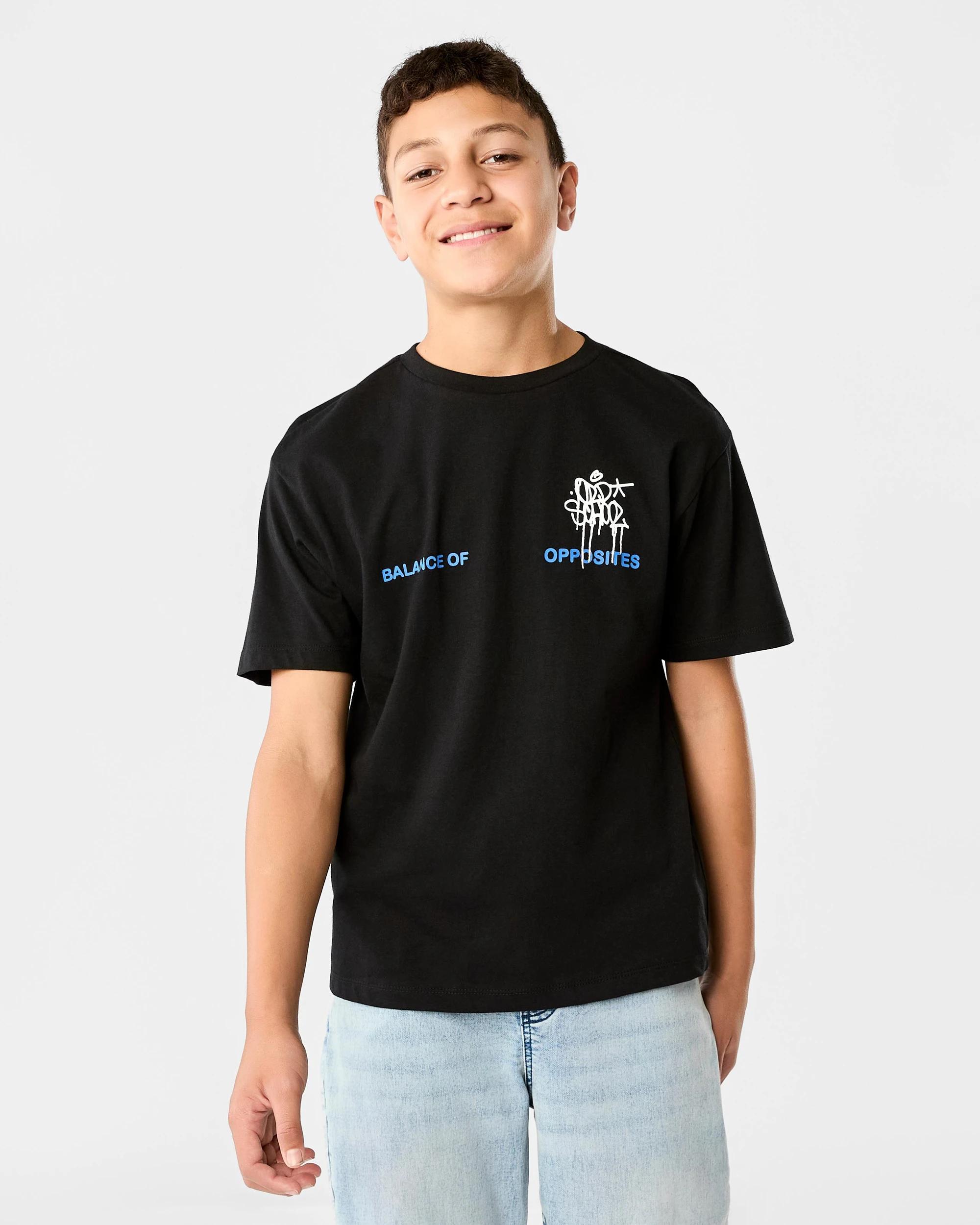 1 Short Sleeve Print T-shirt Blk Graff, 1 of 8