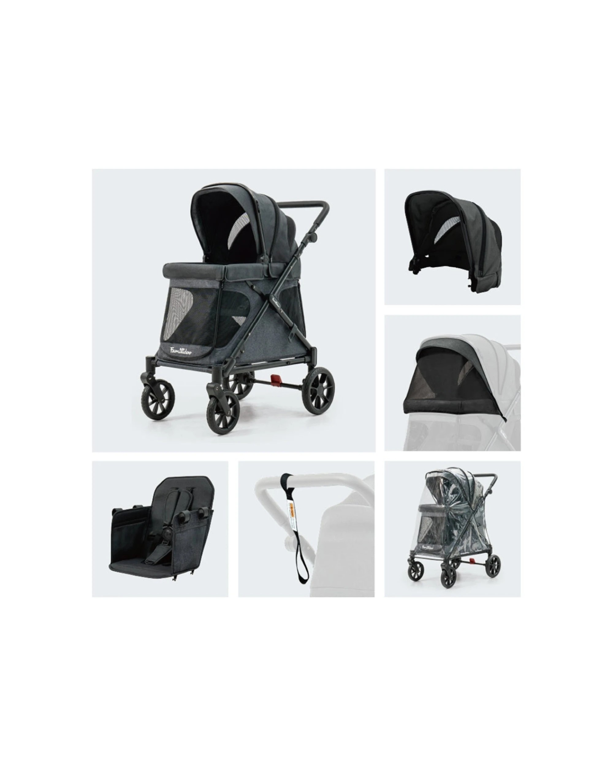 2 Playette Familidoo Q1 2.0 Wagon Stroller Lightweight - Charcoal, 2 of 6