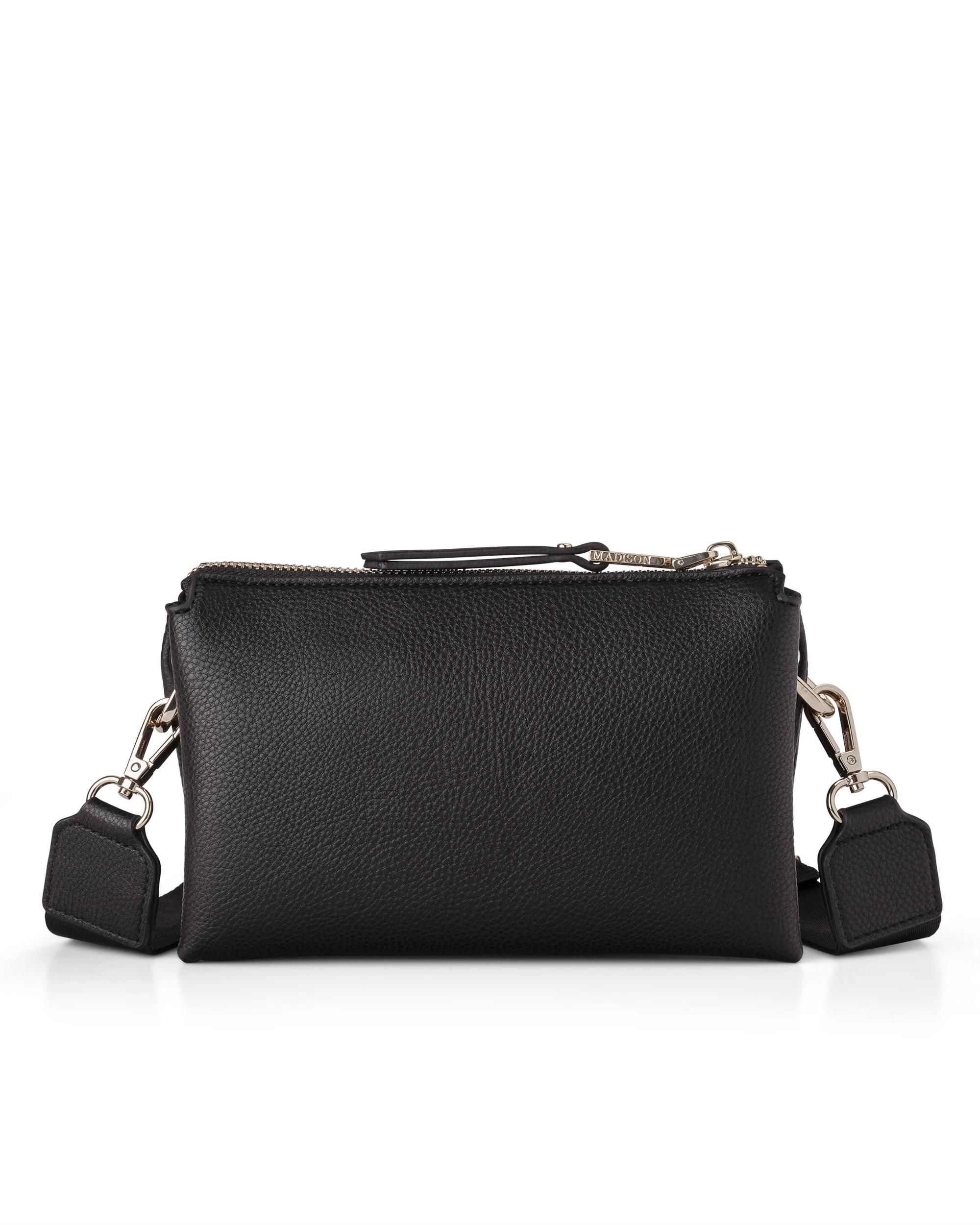 7 Madison Accessories Josie Small 3 Compartment Crossbody Bag BLACK, 7 of 8