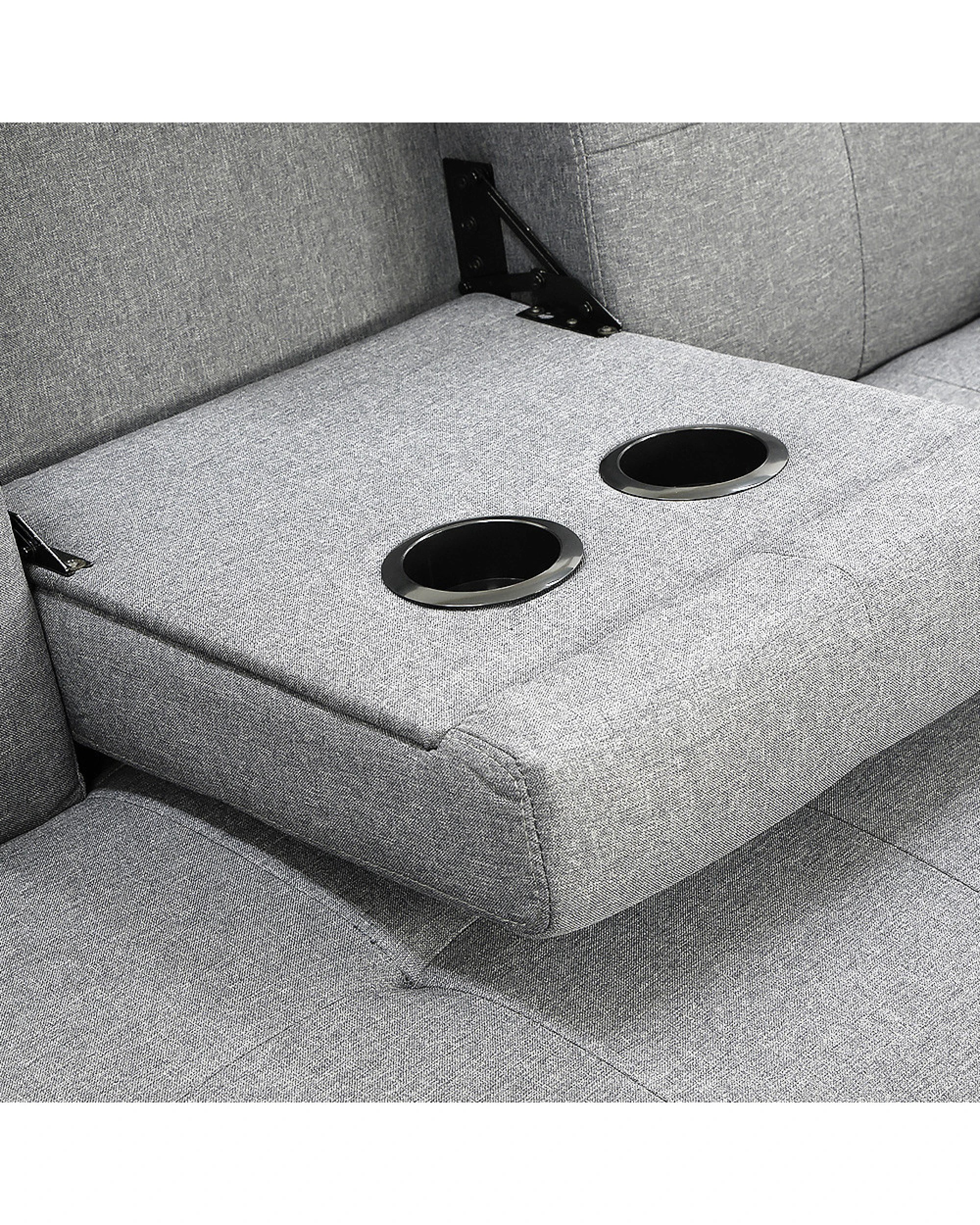 4 Sarantino Linen Fabric Sofa Bed Lounge - Light Grey, 4 of 6