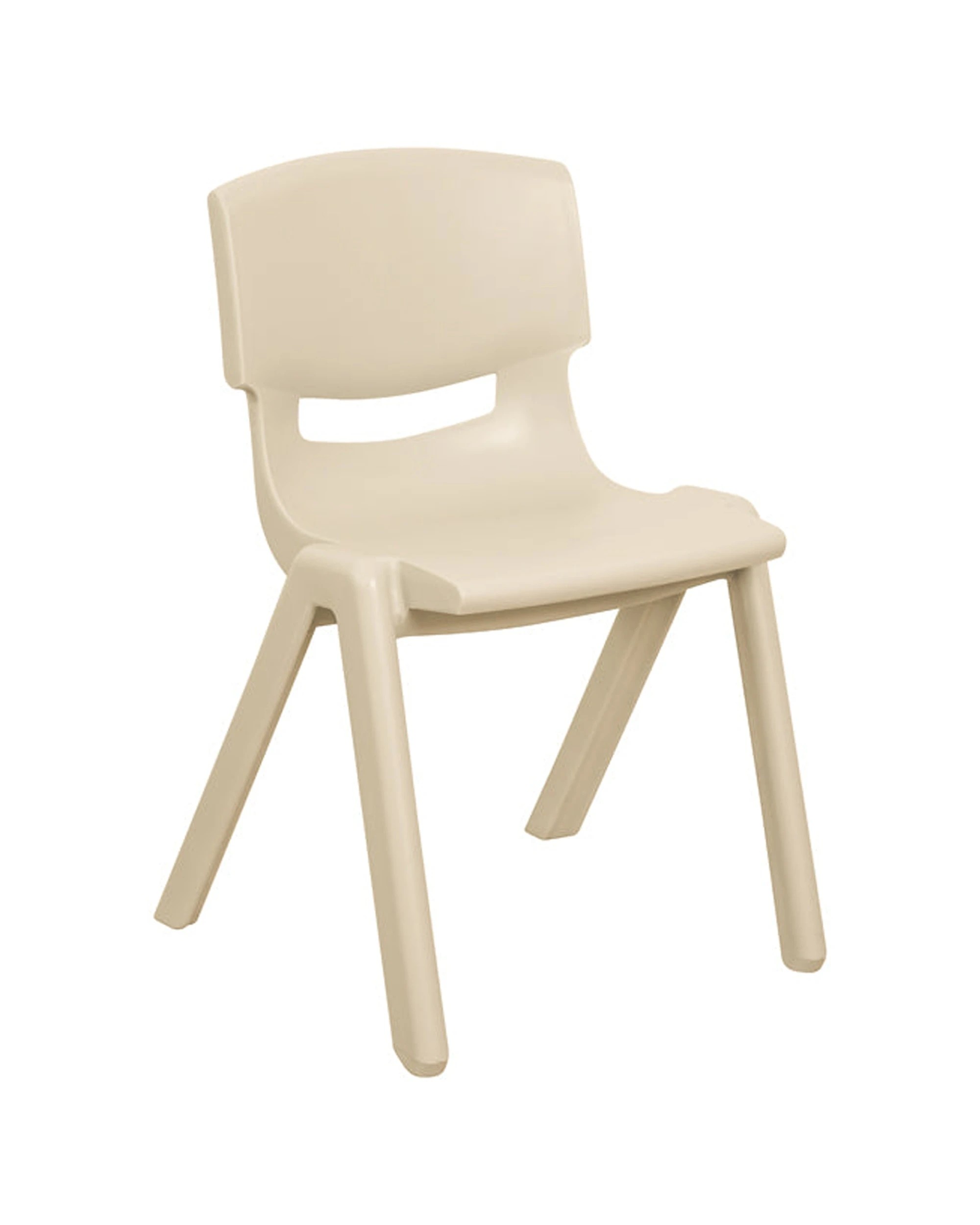Vivaio Happy Resin Chairs Almond Chair Stackable Seat 34.5cm - Beige ...