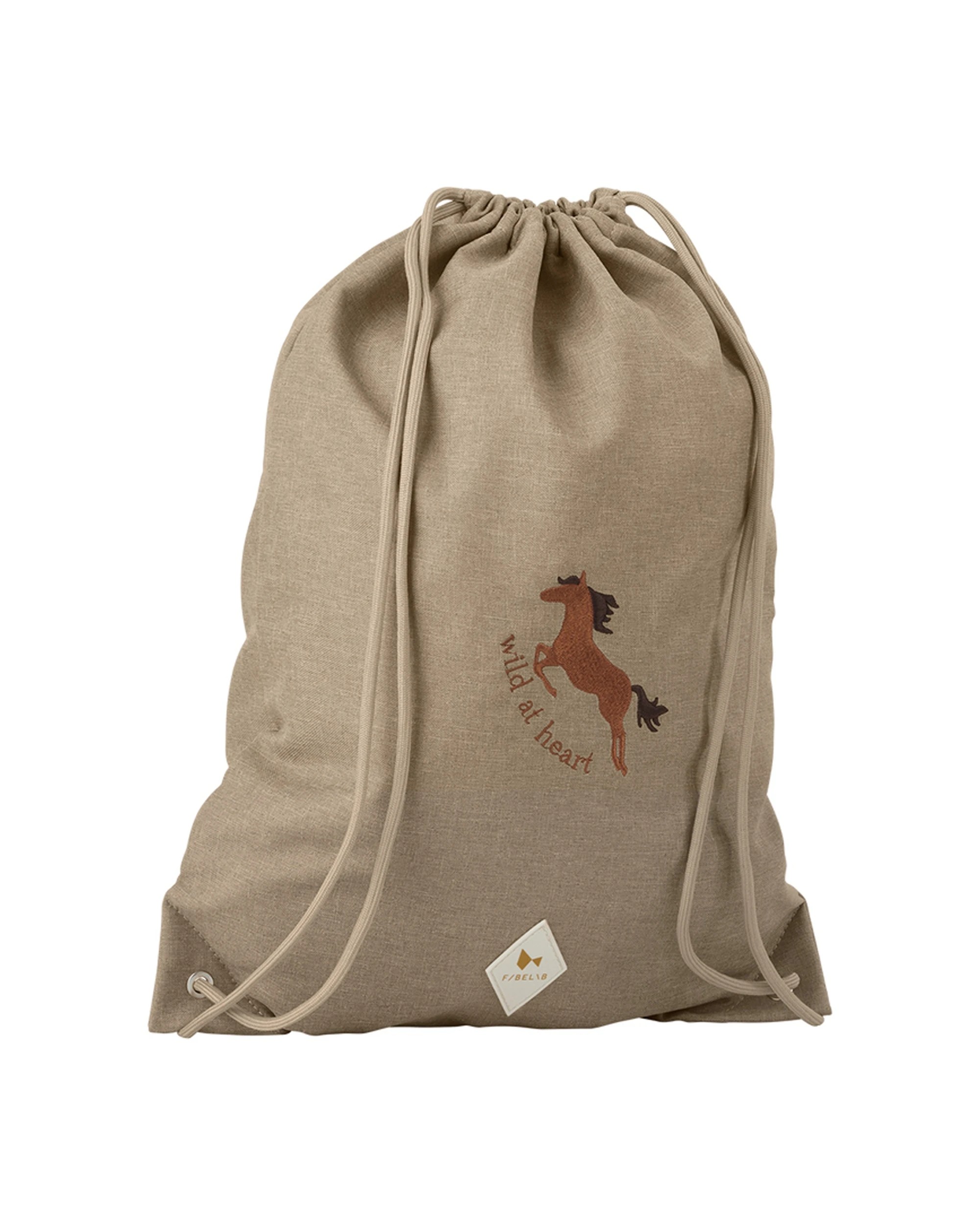 1 Fabelab Eco String Bag Backpack Wild at Heart Recycled Polyester 32x42cm - One Size - Beige, 1 of 1