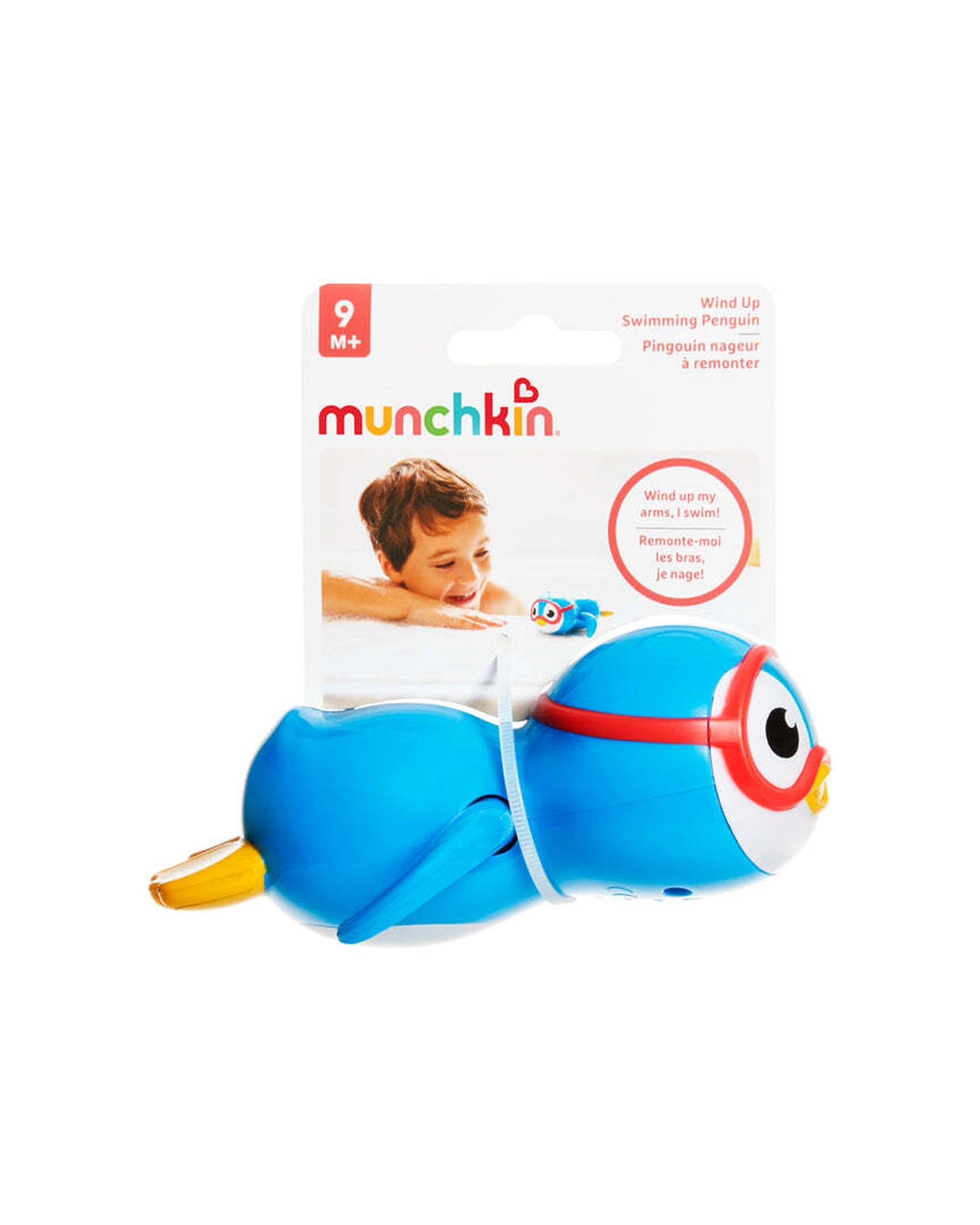 2 Munchkin Swimming Penguin Bath Toy Wind-Up Arms Lightweight 9 Months Baby - Multi, 2 of 3