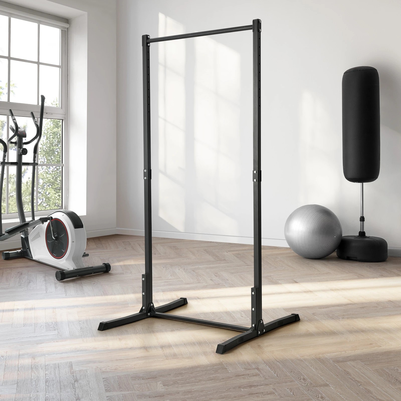 3 Finex Power Tower Pull Up Bar Station Weight Training Rack - Black, 3 of 8