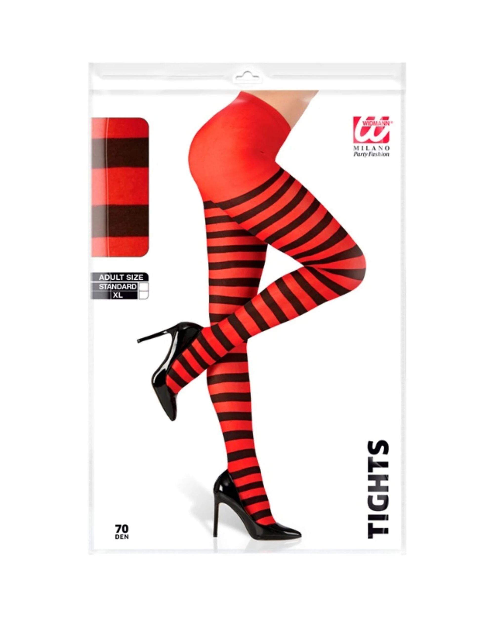 3 Widann Adult Striped Stockings RED, 3 of 3