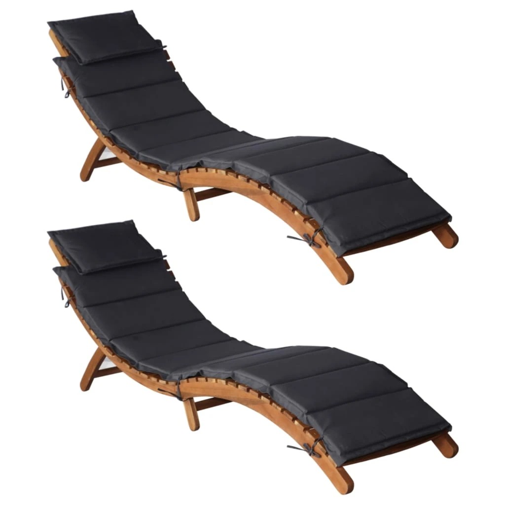1 vidaXL sun lounger Foldable - Grey, 1 of 9