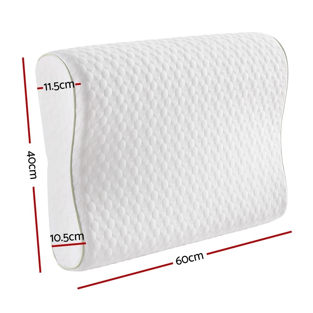 2 Giselle Memory Foam Pillow Contour Neck - White, 2 of 5