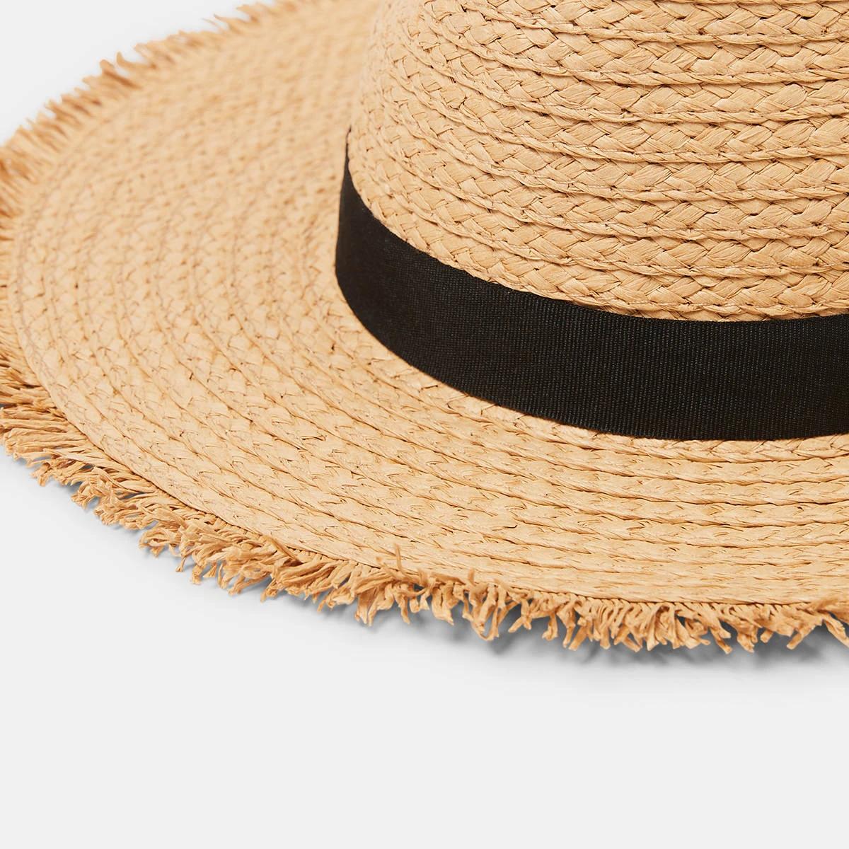 2 Fray Edge Fedora Hat Dk Natural, 2 of 3