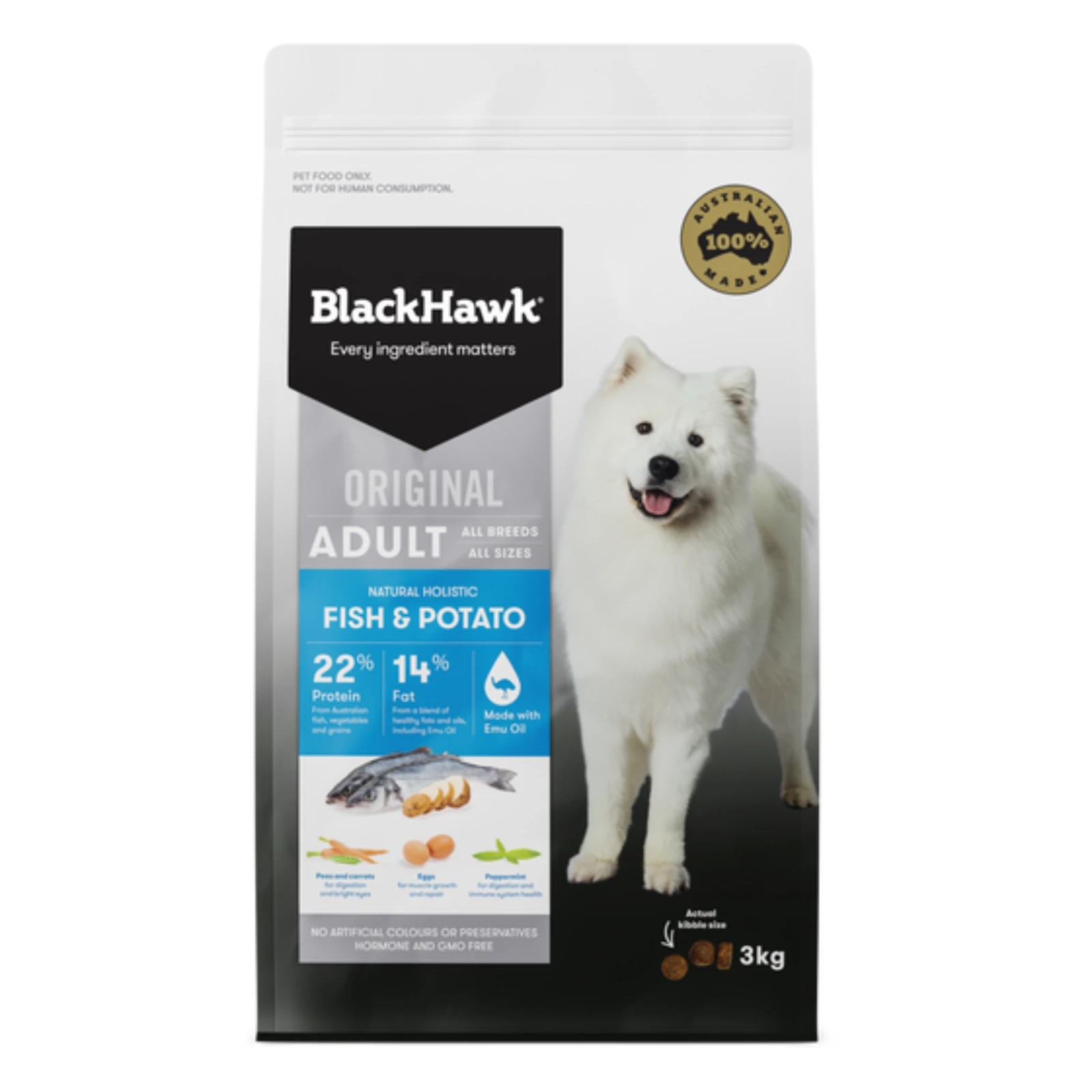 1 Black Hawk Fish Dry Dog Food  - 3kg, 1 of 2