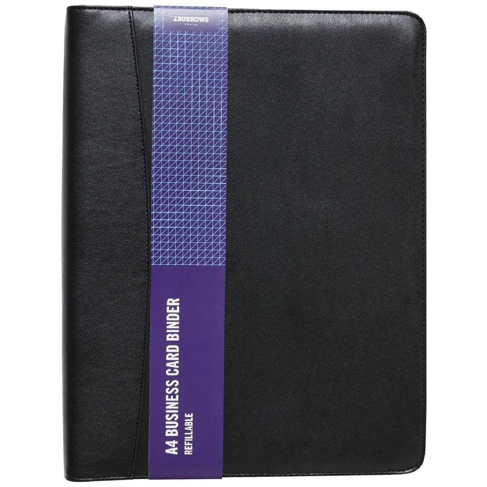 1 J.Burrows A4 Business Card Binder Black, 1 of 3