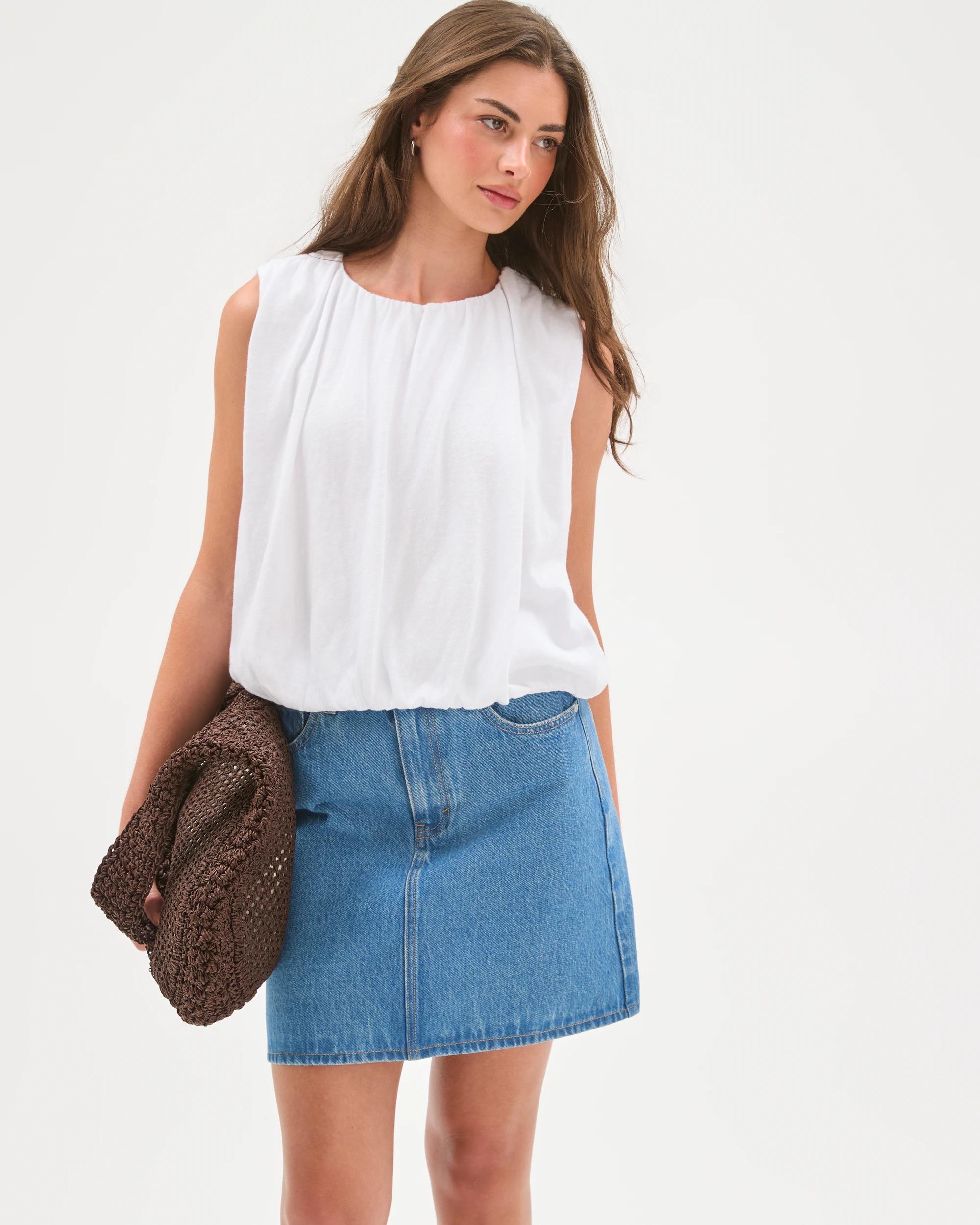 3 Target Petites Denim Mini Skirt MID INDIGO, 3 of 7