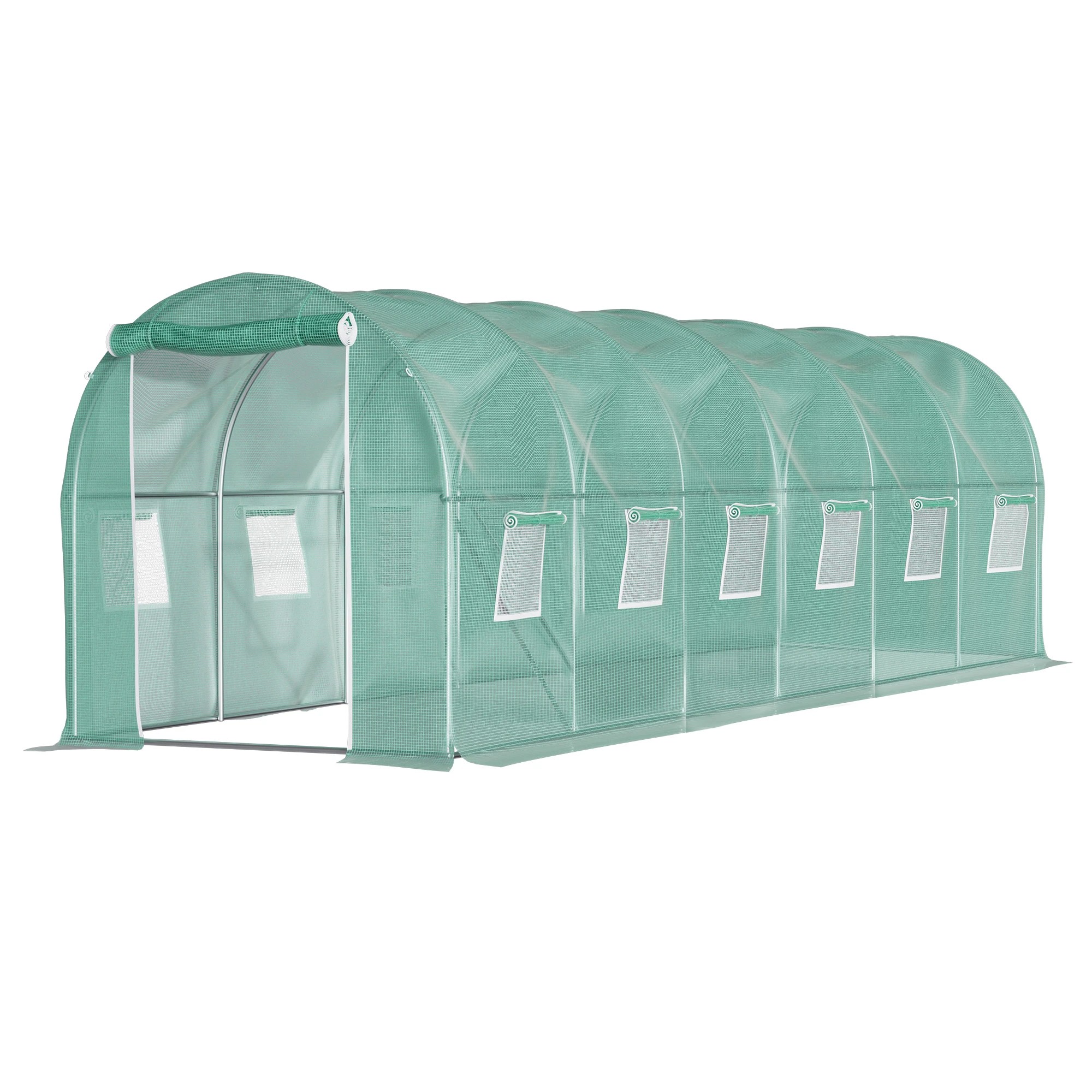 1 Lambu Walk in Greenhouse Tunnel, PE Cover, Roll Up Door, Ventilated 6x3x2m, 1 of 5