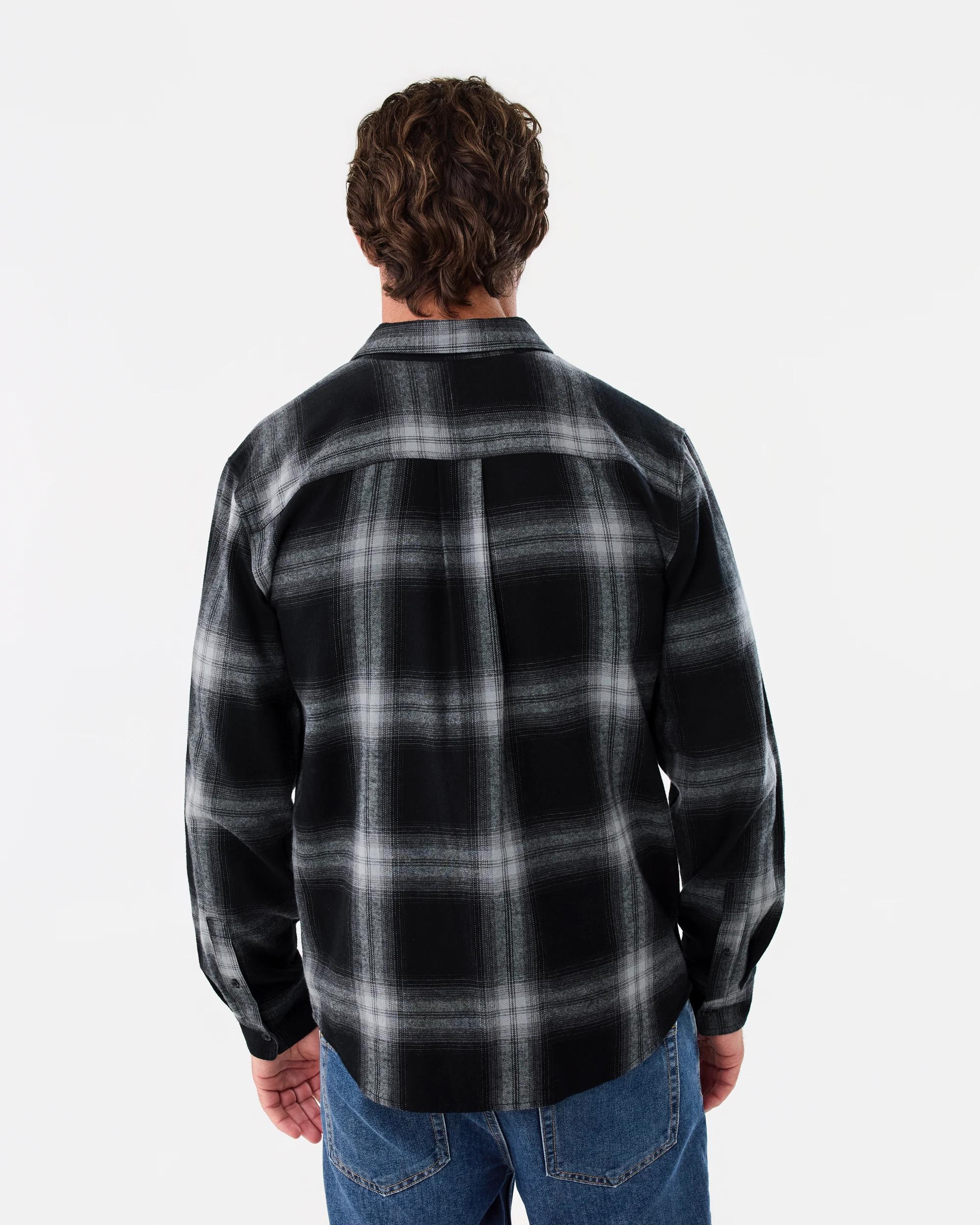 3 Long Sleeve Brushed Shirt Blk Check, 3 of 7