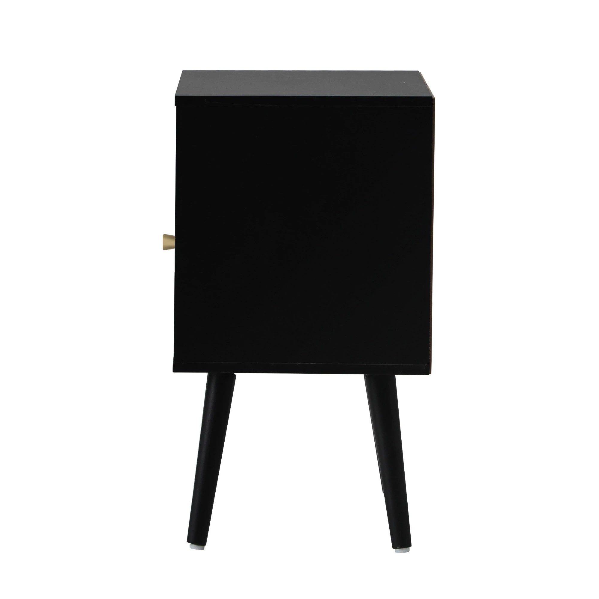 8 Oikiture 2X Bedside Table Side Table Storage Drawer Shelf Nightstand Rattan - Black, 8 of 9