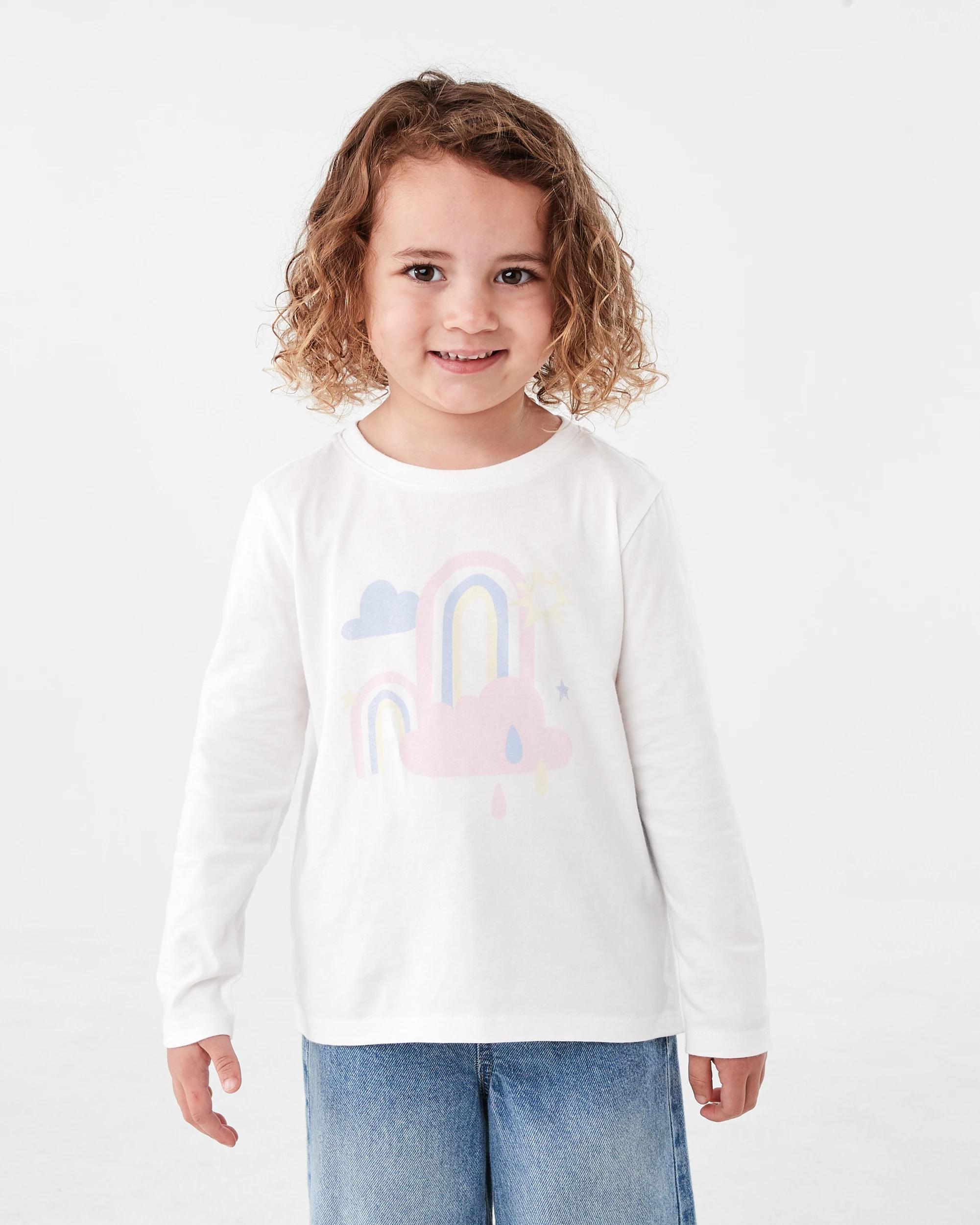 1 Print T-shirt Wht Rainbw, 1 of 6