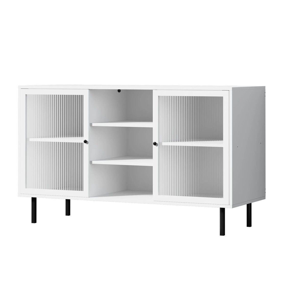 1 Oikiture Sideboard Buffet Glass Door
 - White, 1 of 10