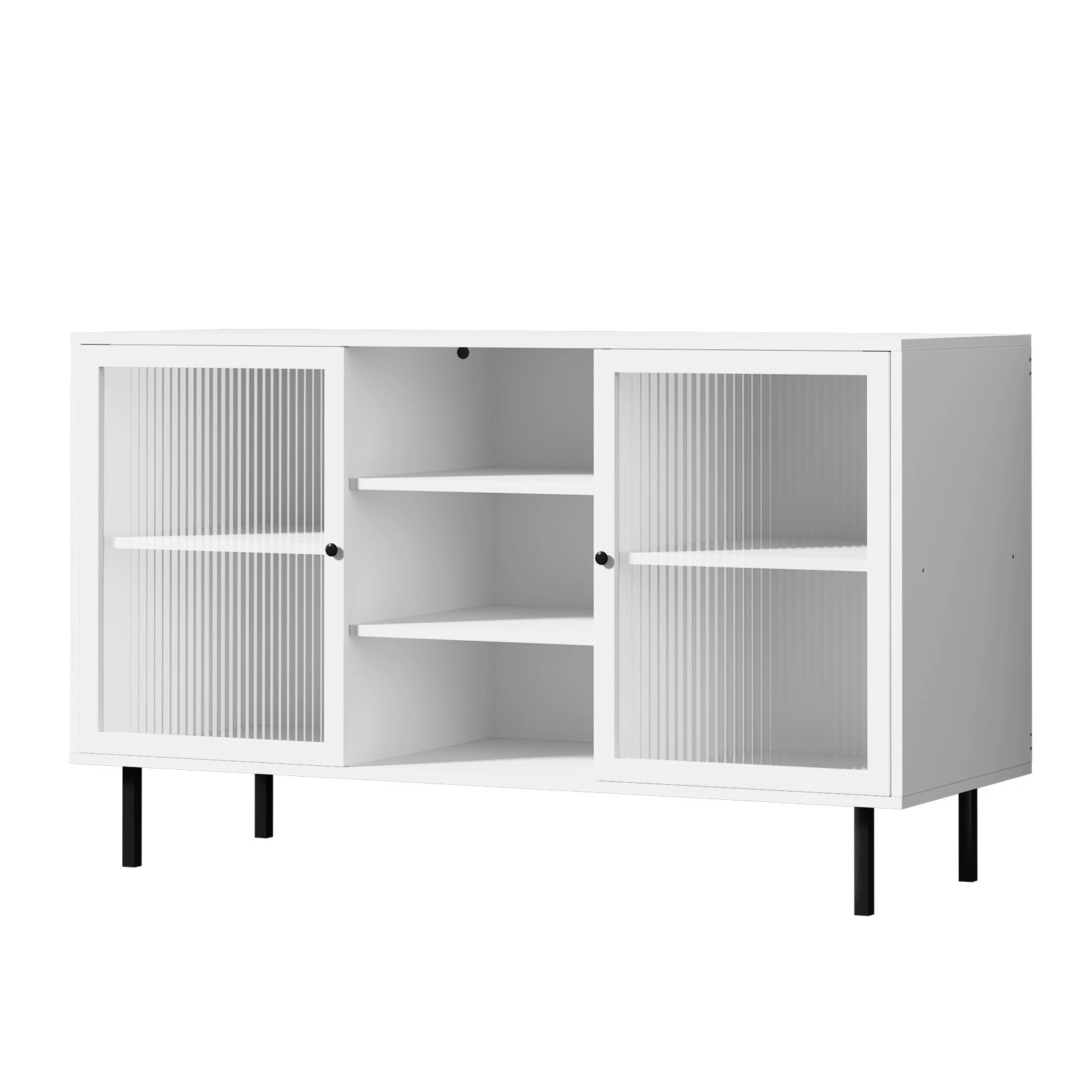 1 Oikiture Sideboard Buffet Glass Door
 - White, 1 of 10