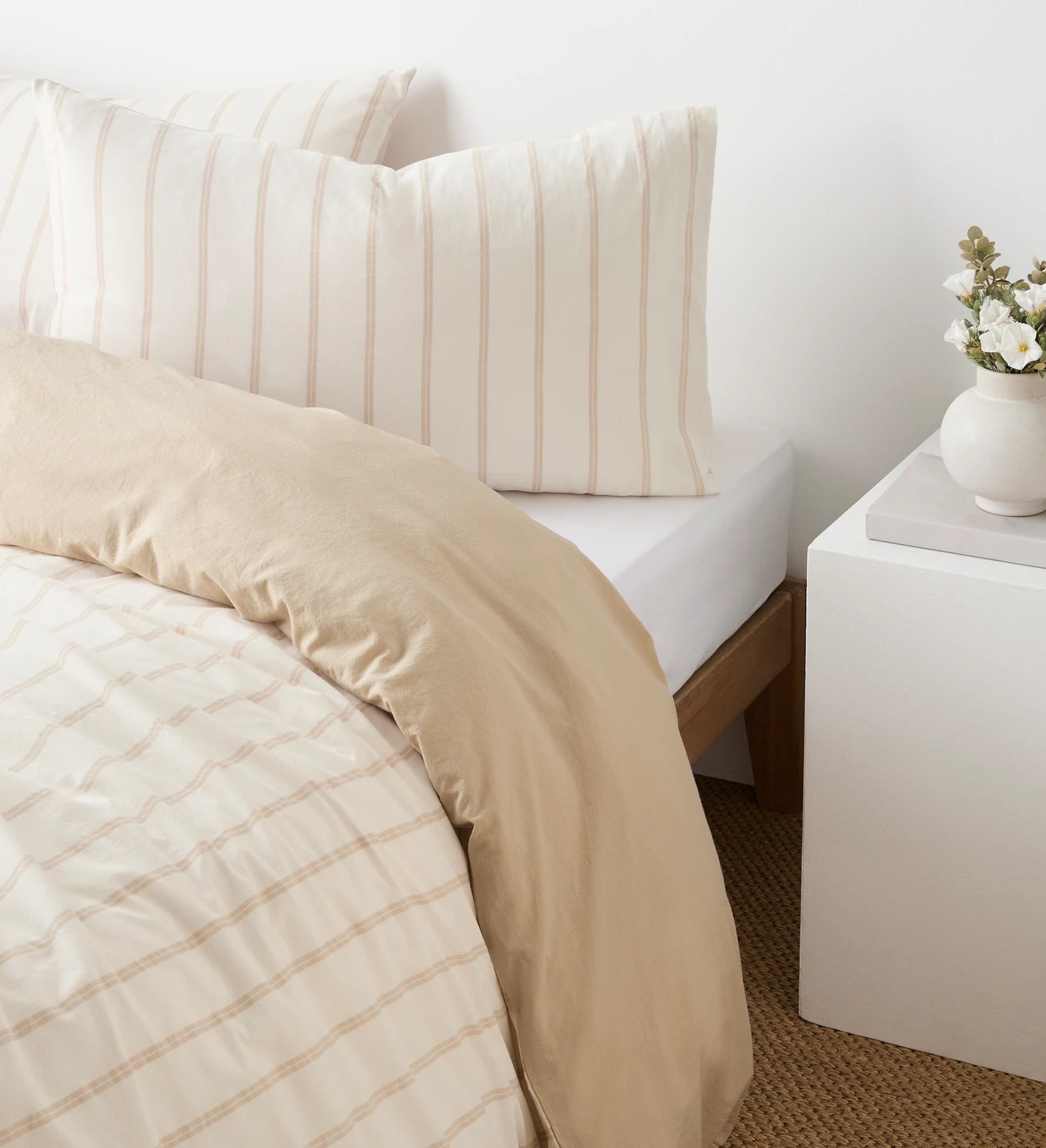 2 Arlo Stonewash Stripe 2 Pack Pillowcases
 - Queen Bed
 - Natural, 2 of 4