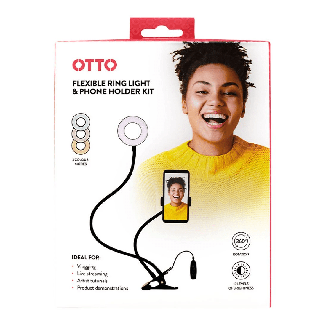 1 Otto Desk Clamp Ring Light and Phone Holder, 1 of 4