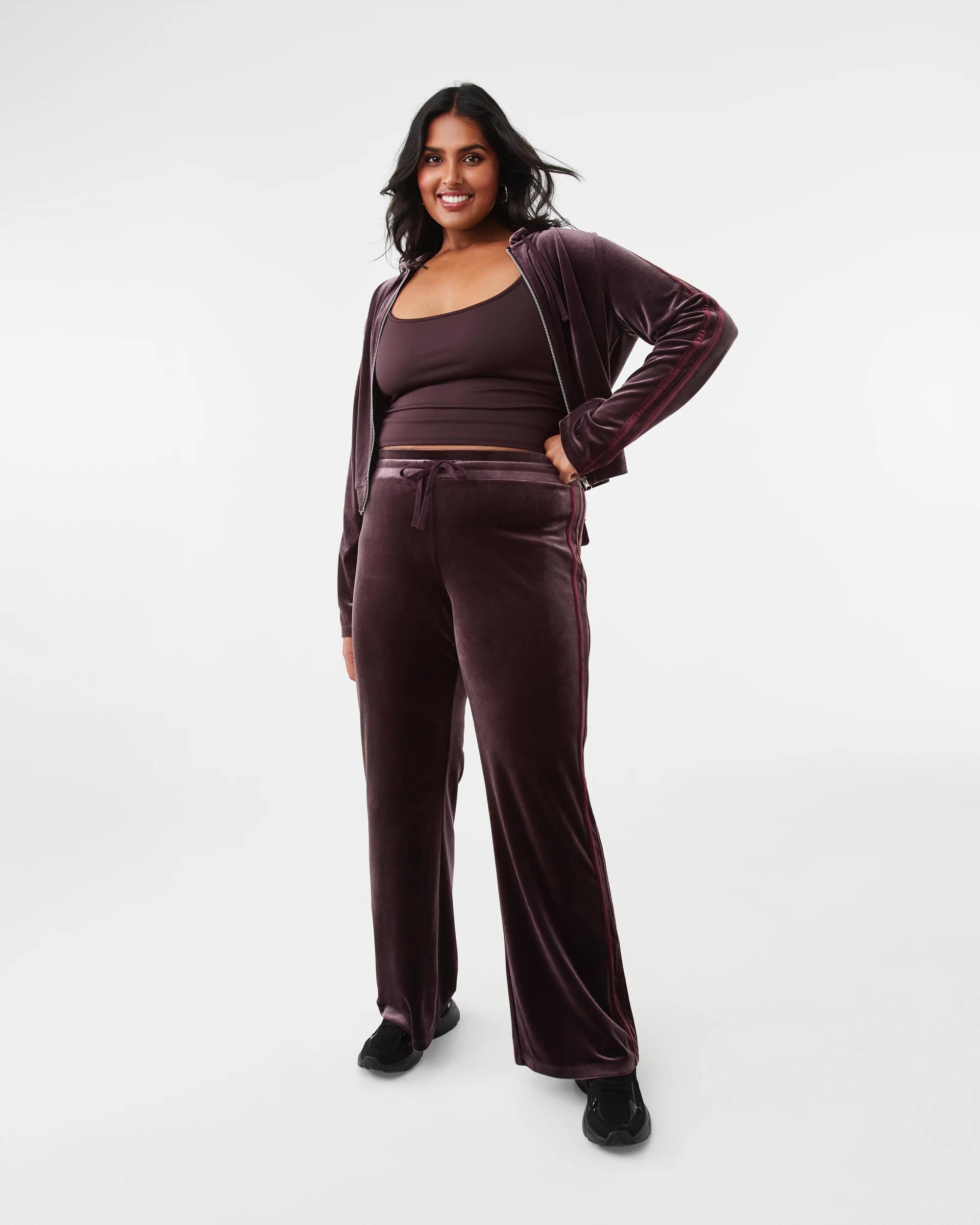 4 Velour Trackpants Choc Plum, 4 of 9