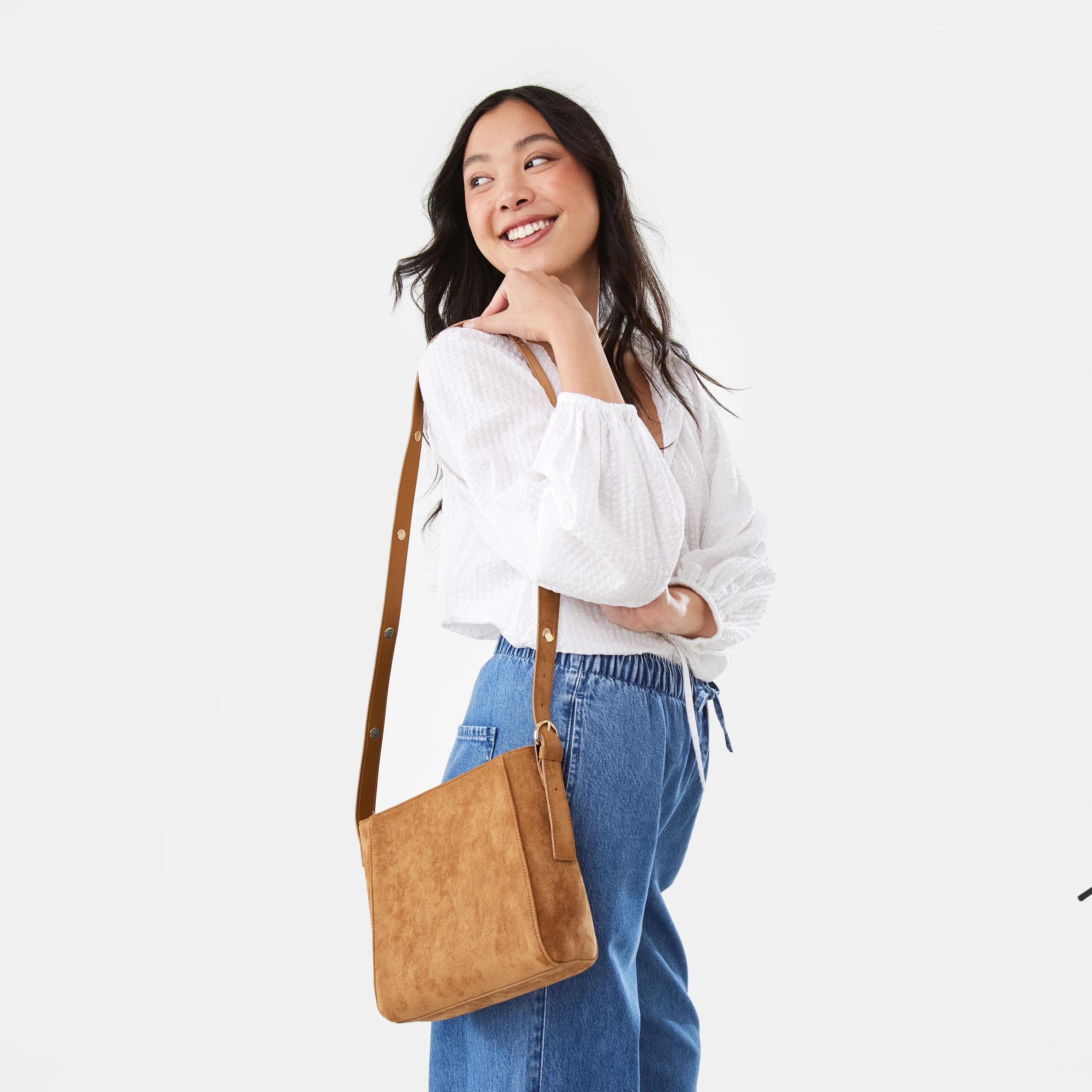 5 Studded Crossbody Bag CAMEL TAN, 5 of 8
