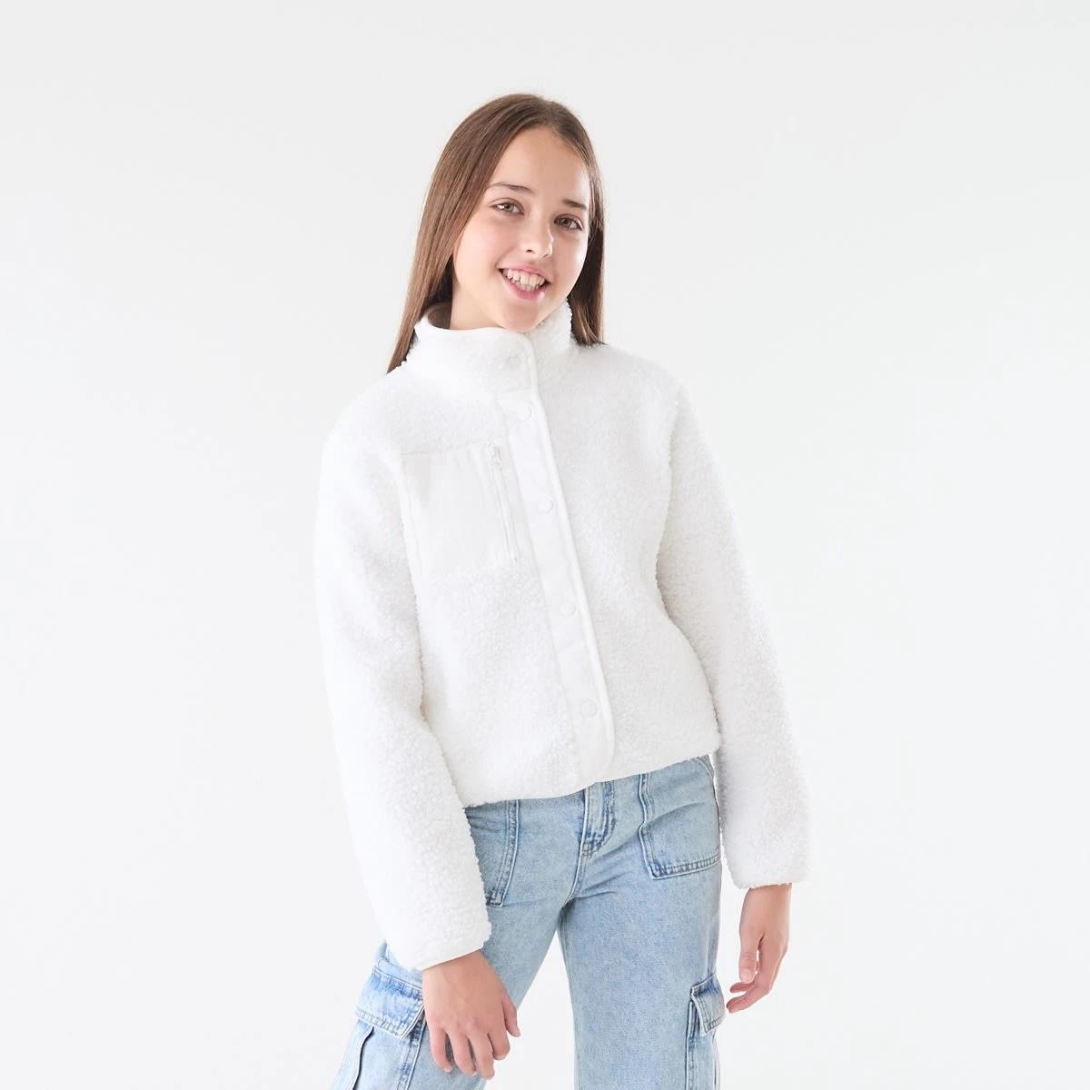 2 Teddy Fleece Jacket Snw White, 2 of 6