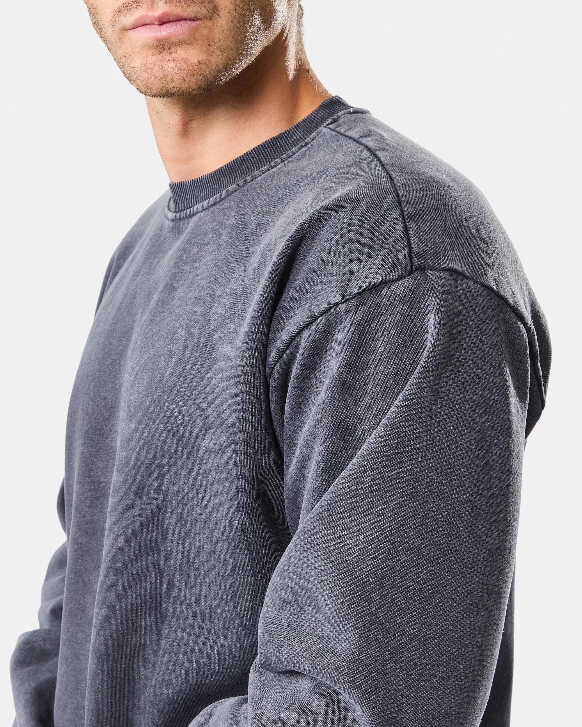 7 Garment Dyed Crew Neck Sweatshirt Gry Lava, 7 of 8