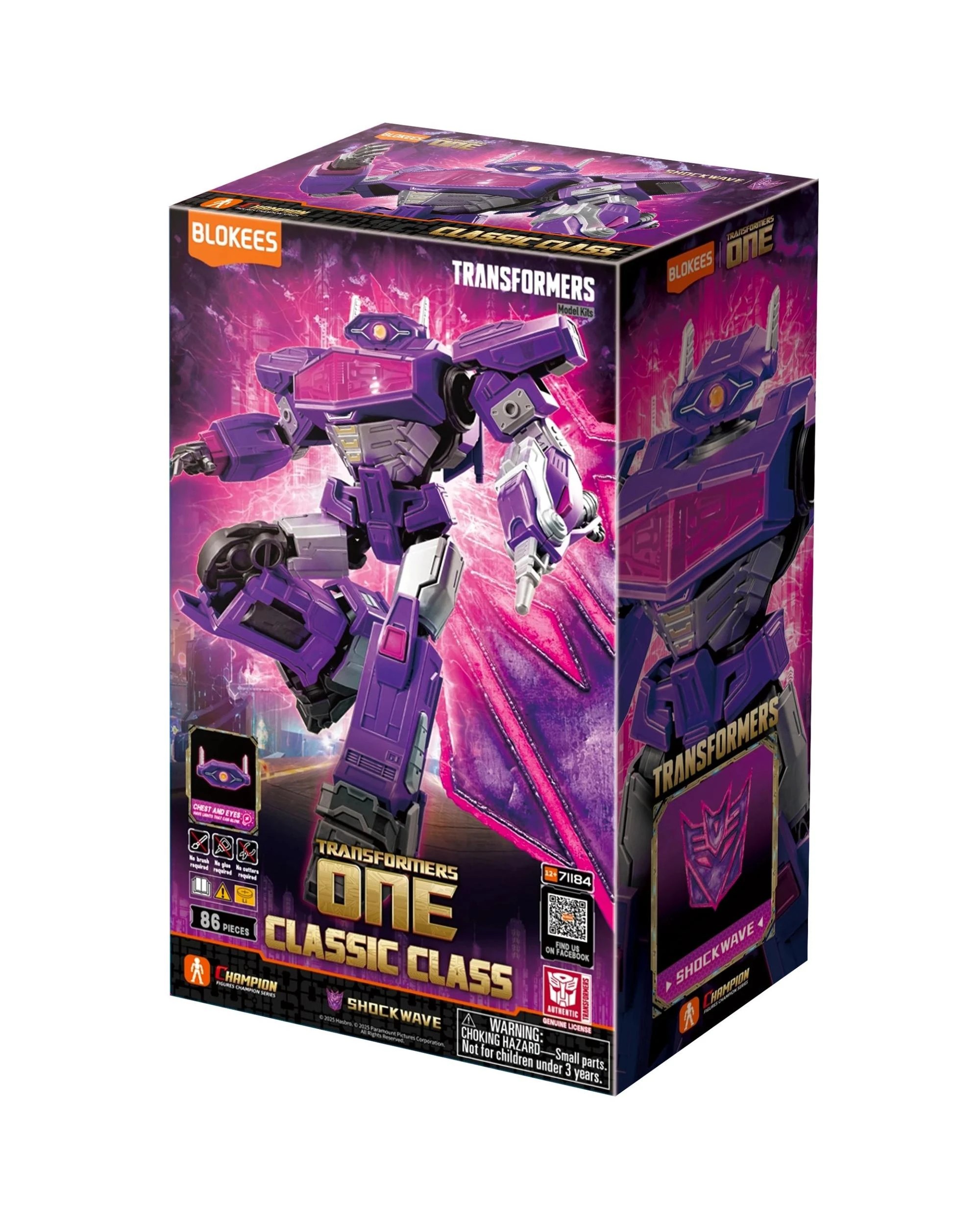 1 Blokees Transformers Classic Class 18 Shockwave Model Kit, 1 of 6