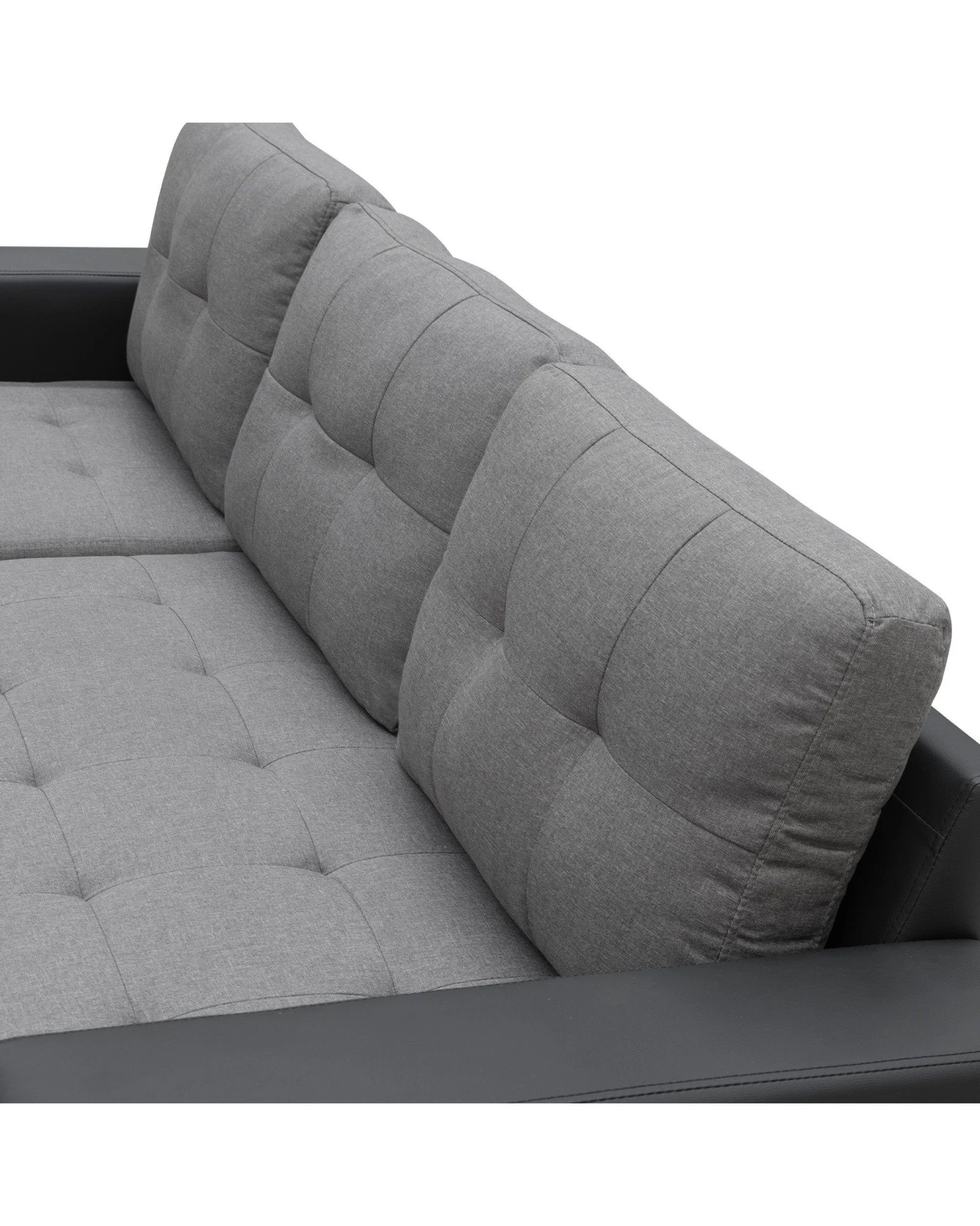5 Sarantino 3-Seater Corner Sofa Bed Storage Lounge Chaise Couch - Grey, 5 of 10