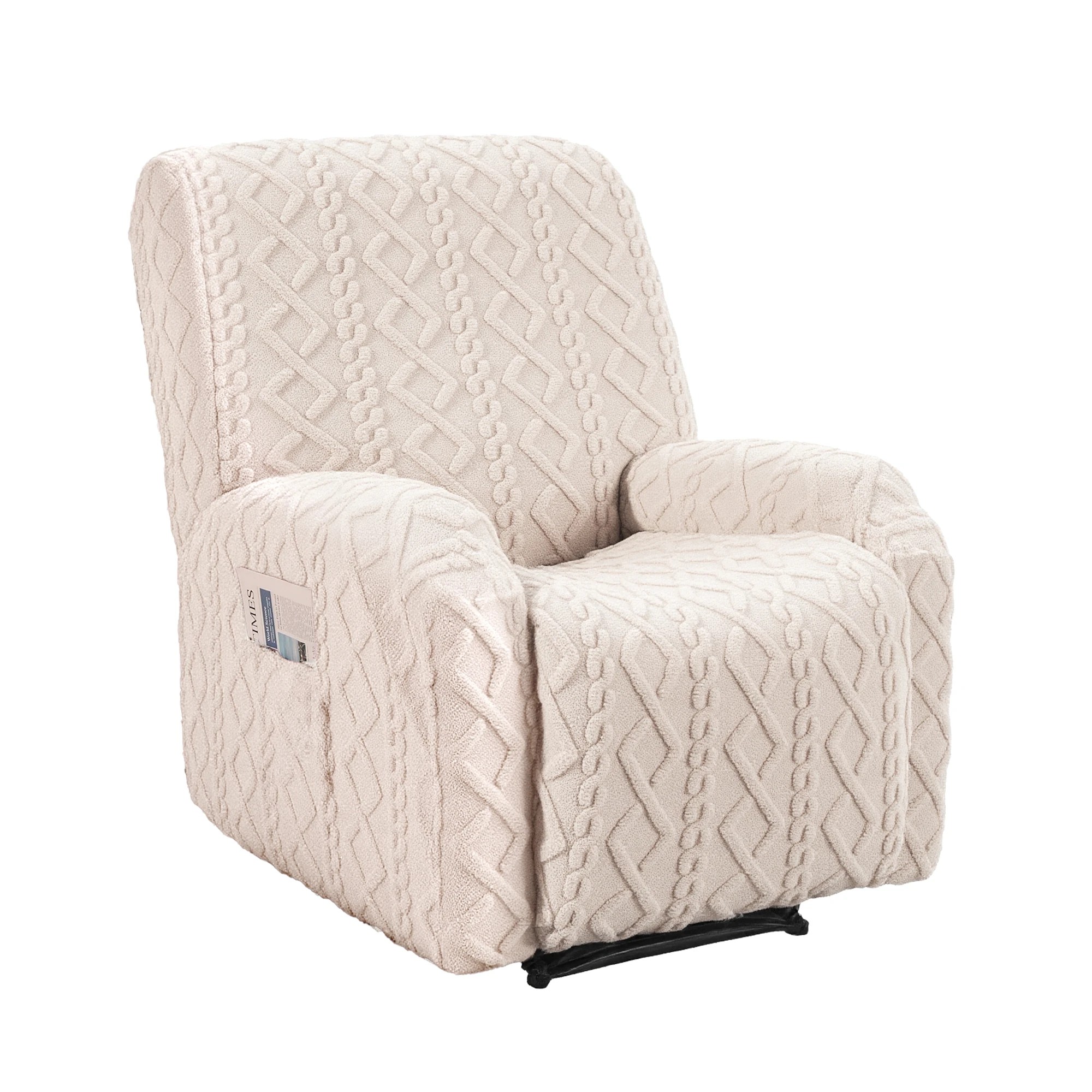 1 Artiss Recliner Chair Covers with Storage Side Pockets - Beige, 1 of 4