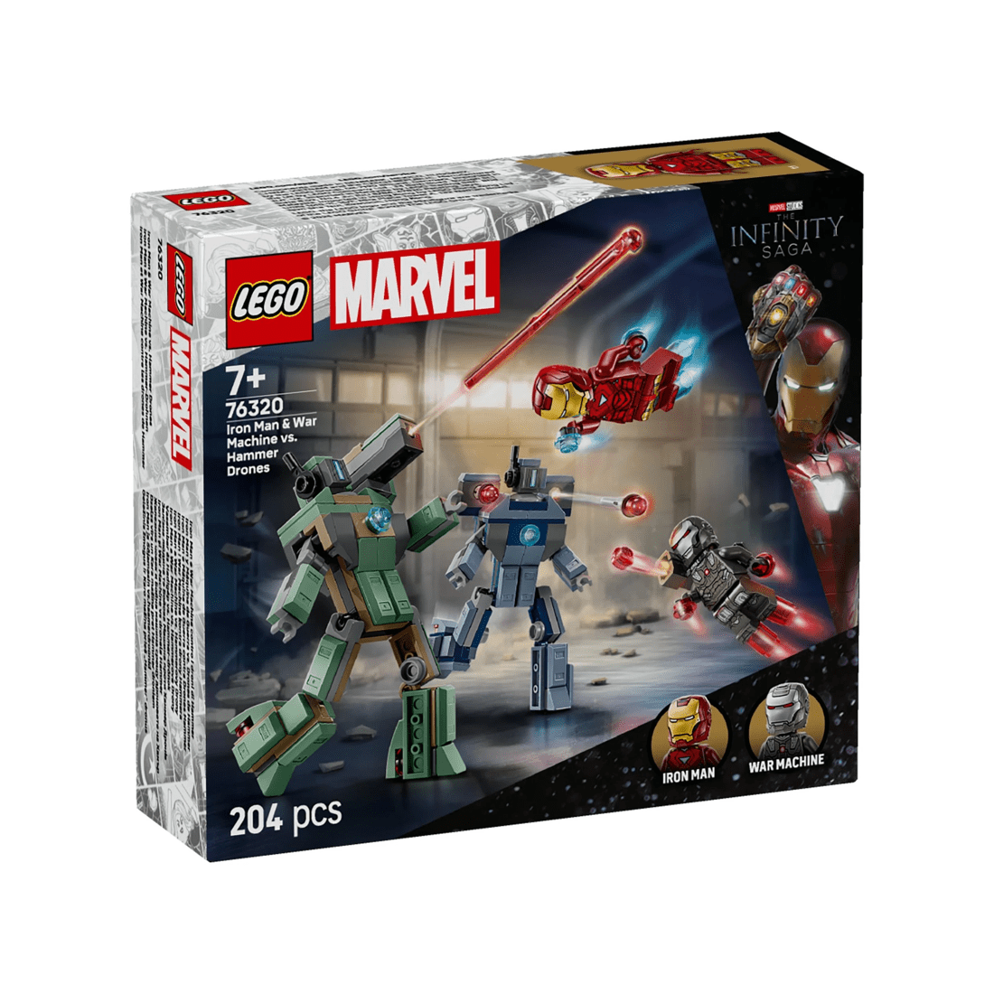 6 The LEGO Group LEGO Marvel Iron Man and War Machine vs Hammer Drones - 76320, 6 of 10