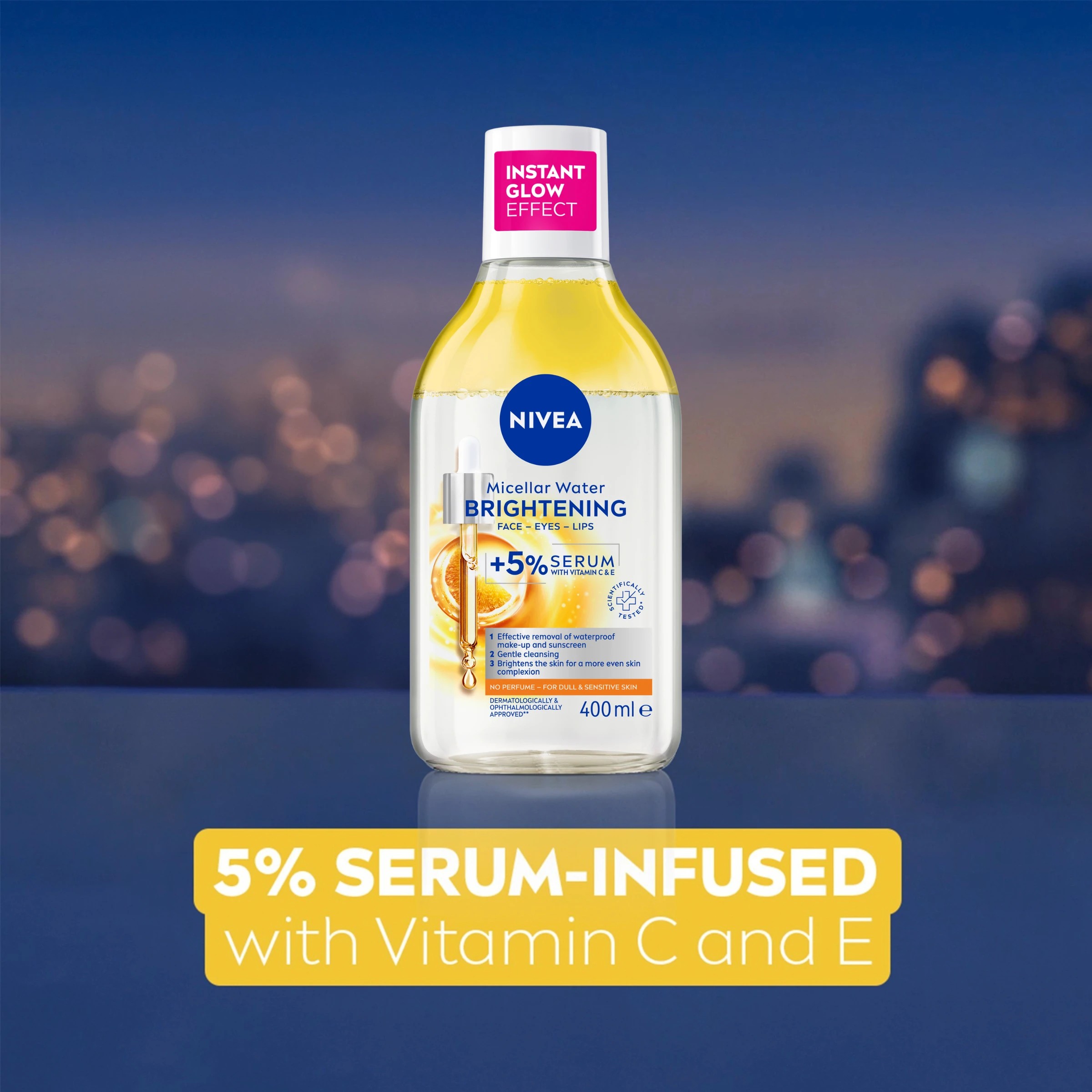 3 Nivea Brightening Micellar Water 400ml - 5% Serum with Vitamin E and C and Amino Acid Complex, 3 of 7