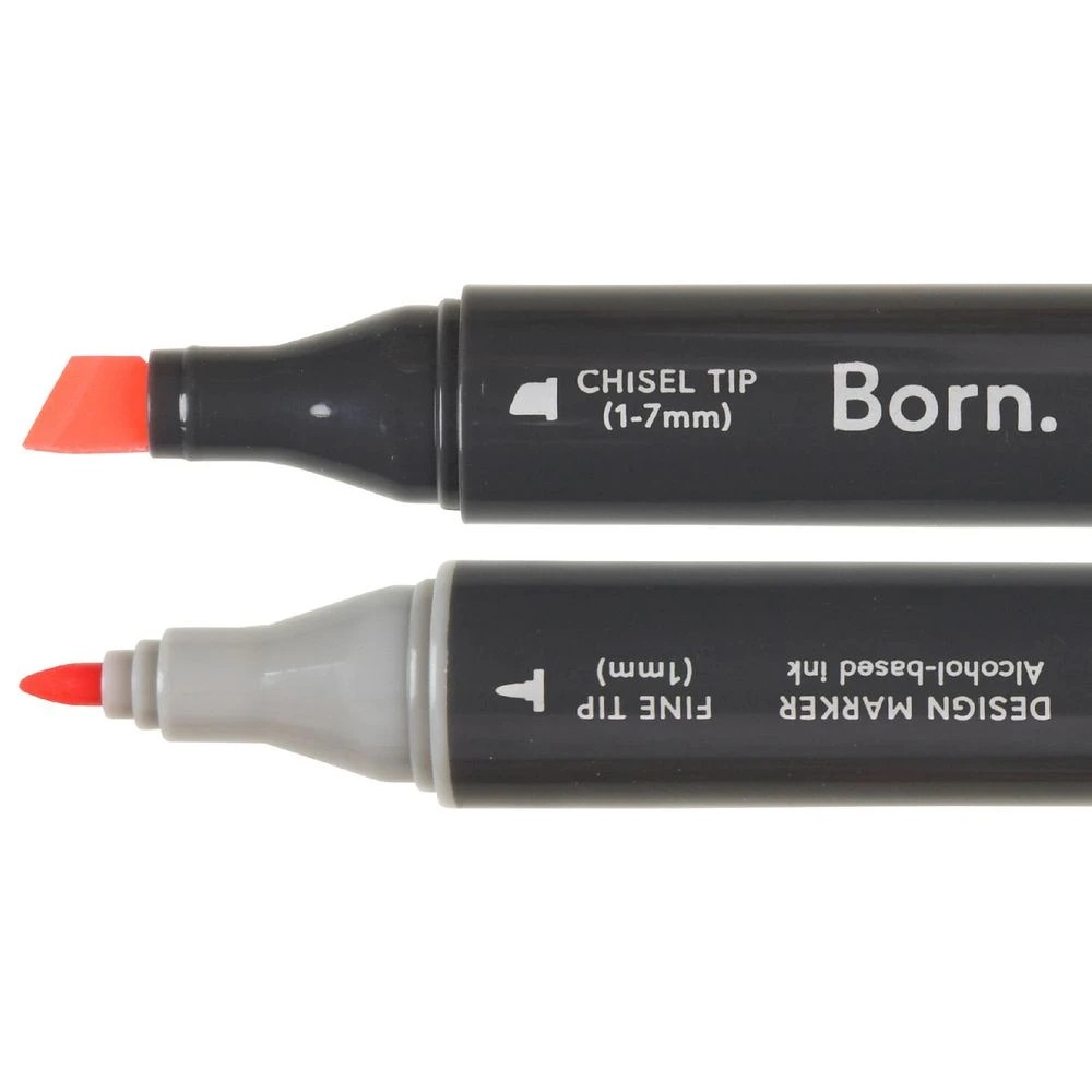 2 Born Professional Dual-Tip Artist Marker Sakura Pink RV394, 2 of 4