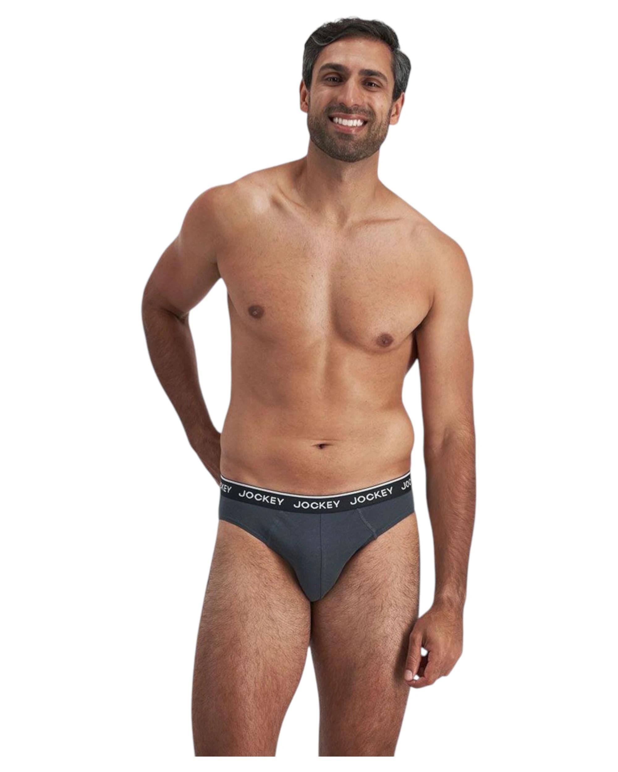 8 Jockey 4 Pack Elastic Cotton Brief Underwear Black / Grey Undies Black/grey, 8 of 10