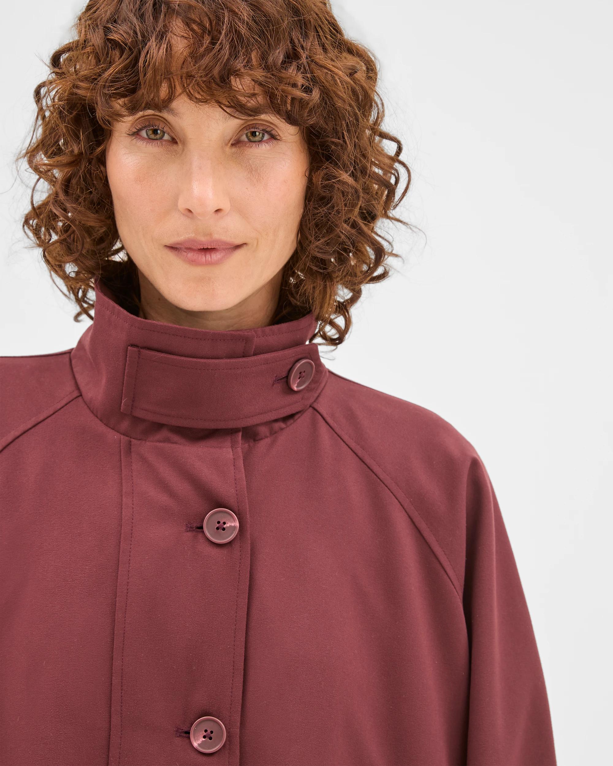 8 Target Woman Longline Funnel Neck Coat BURGUNDY, 8 of 9
