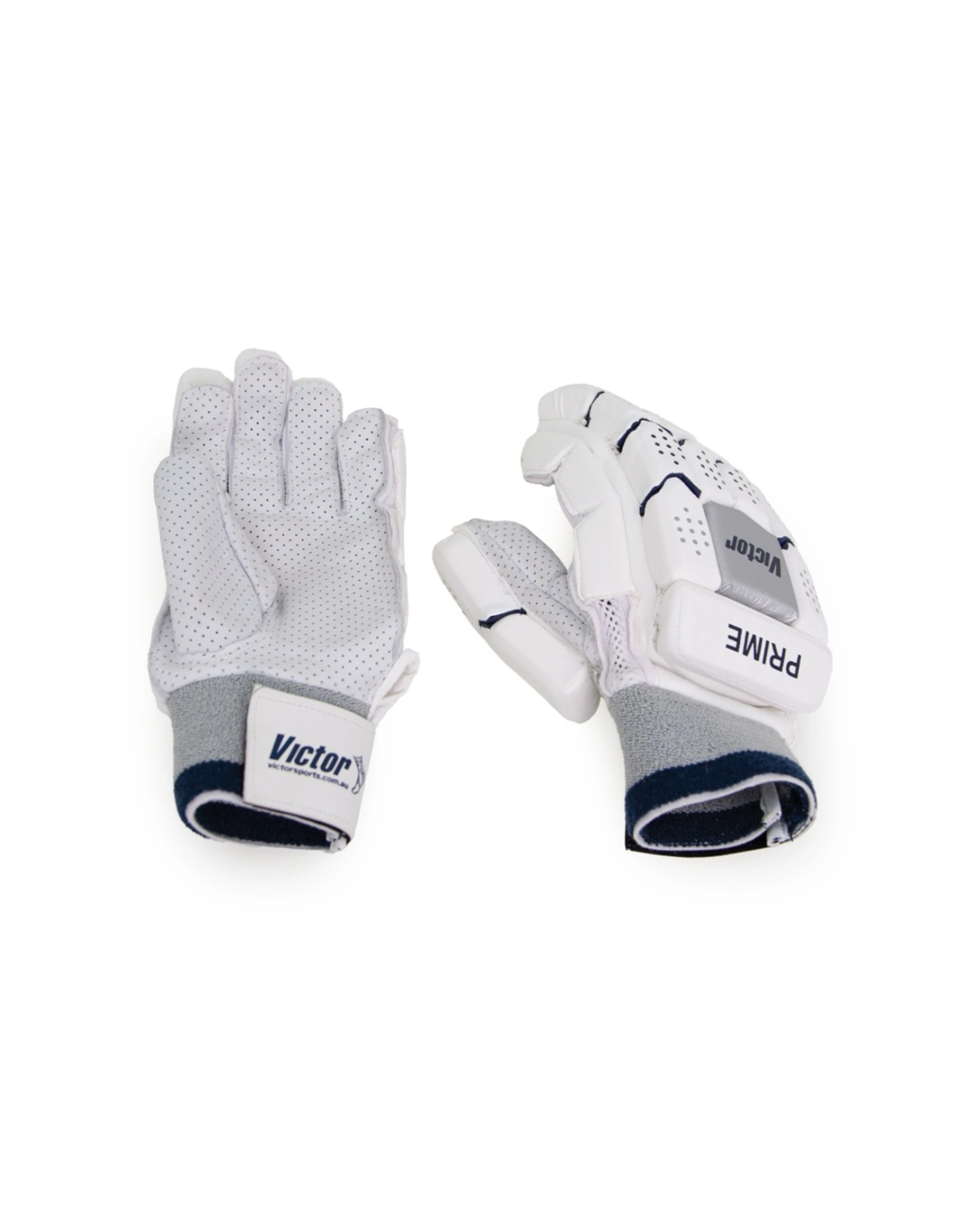 7 Victor Sports Prime Cricket Batting Gloves Calf Leather Adult Right Hand - White, 7 of 7